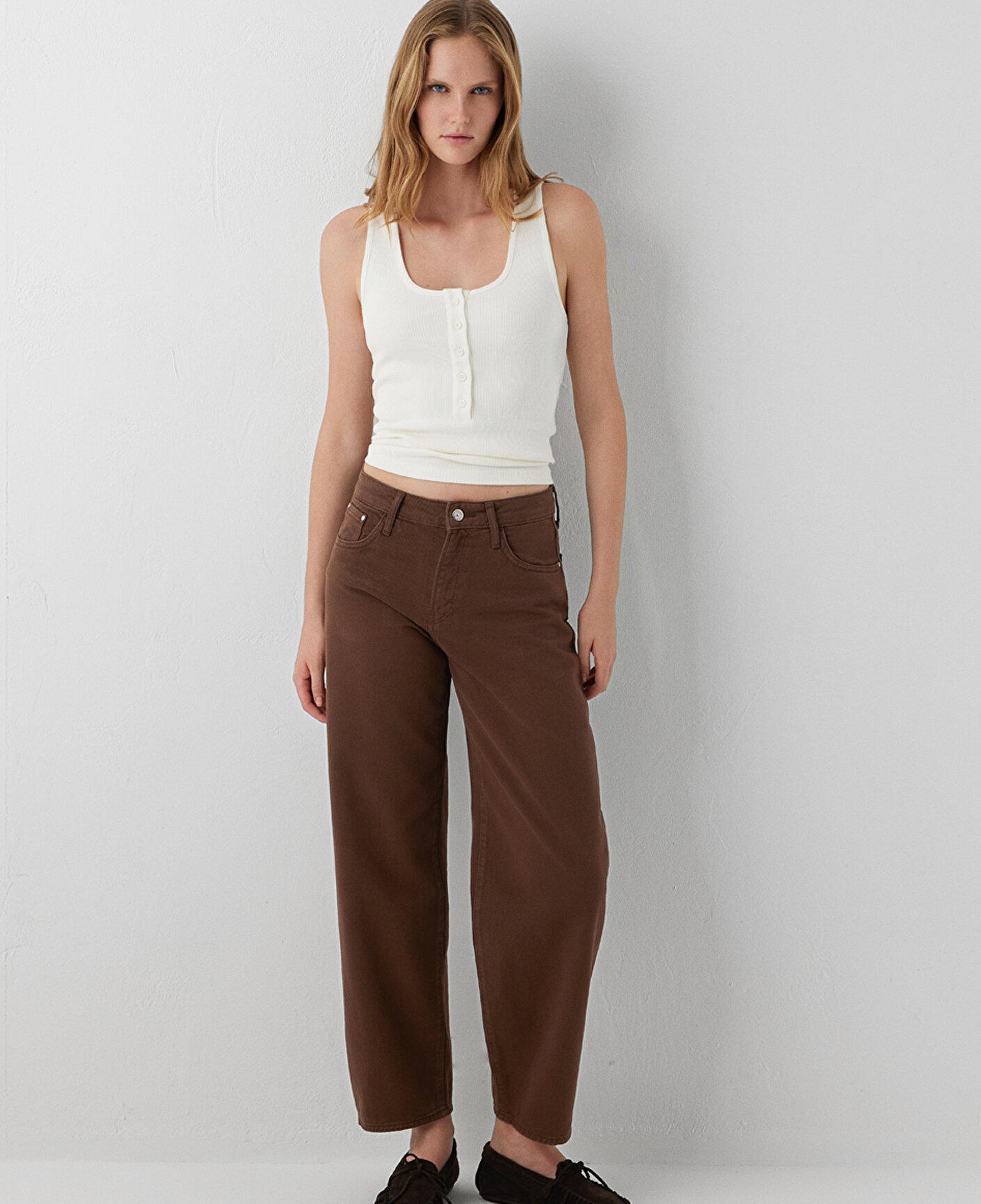 Mavi Leila Real Blue Kahverengi Gabardin Pantolon 1010600-A7453