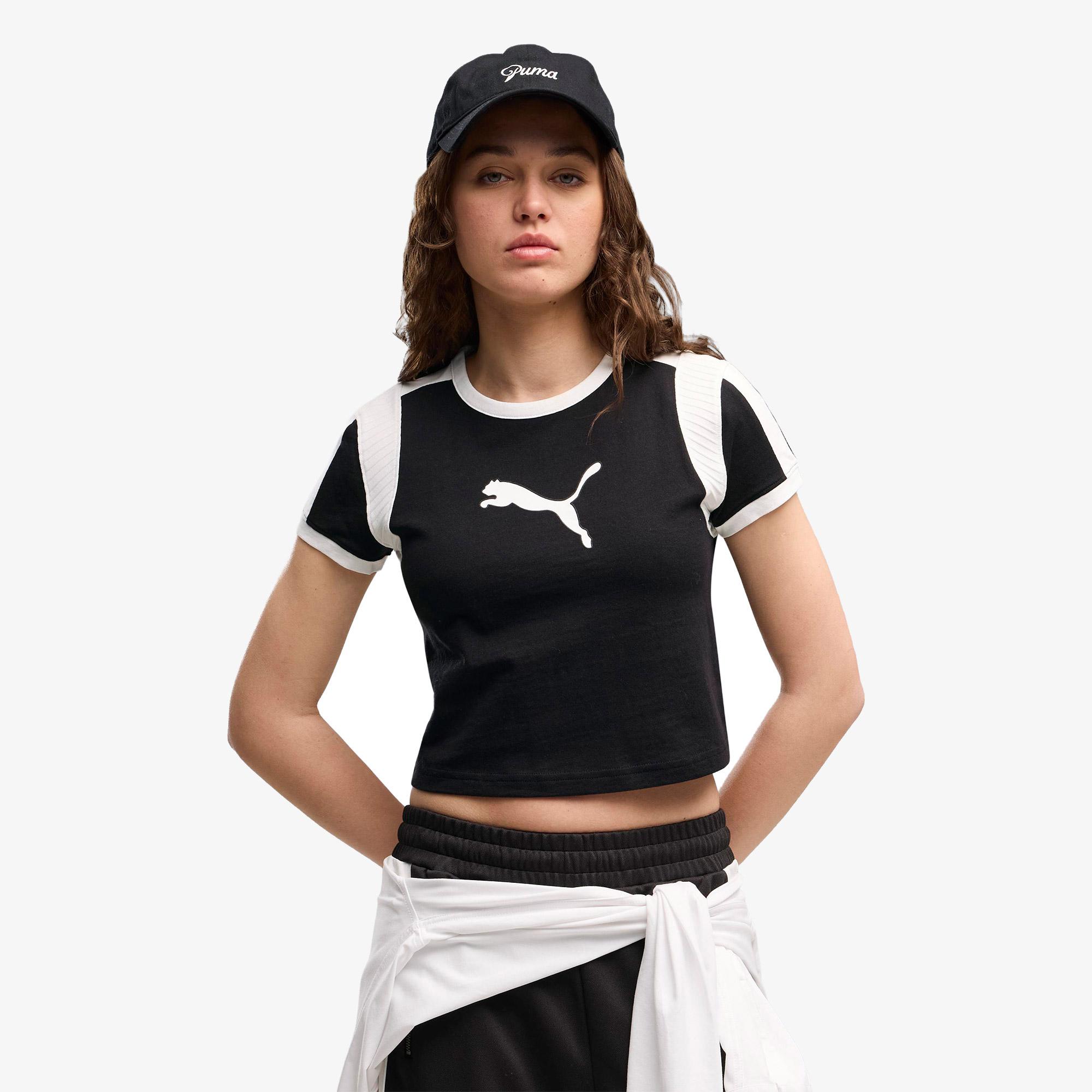 Puma Graphic Ringer Kadın Siyah T-Shirt