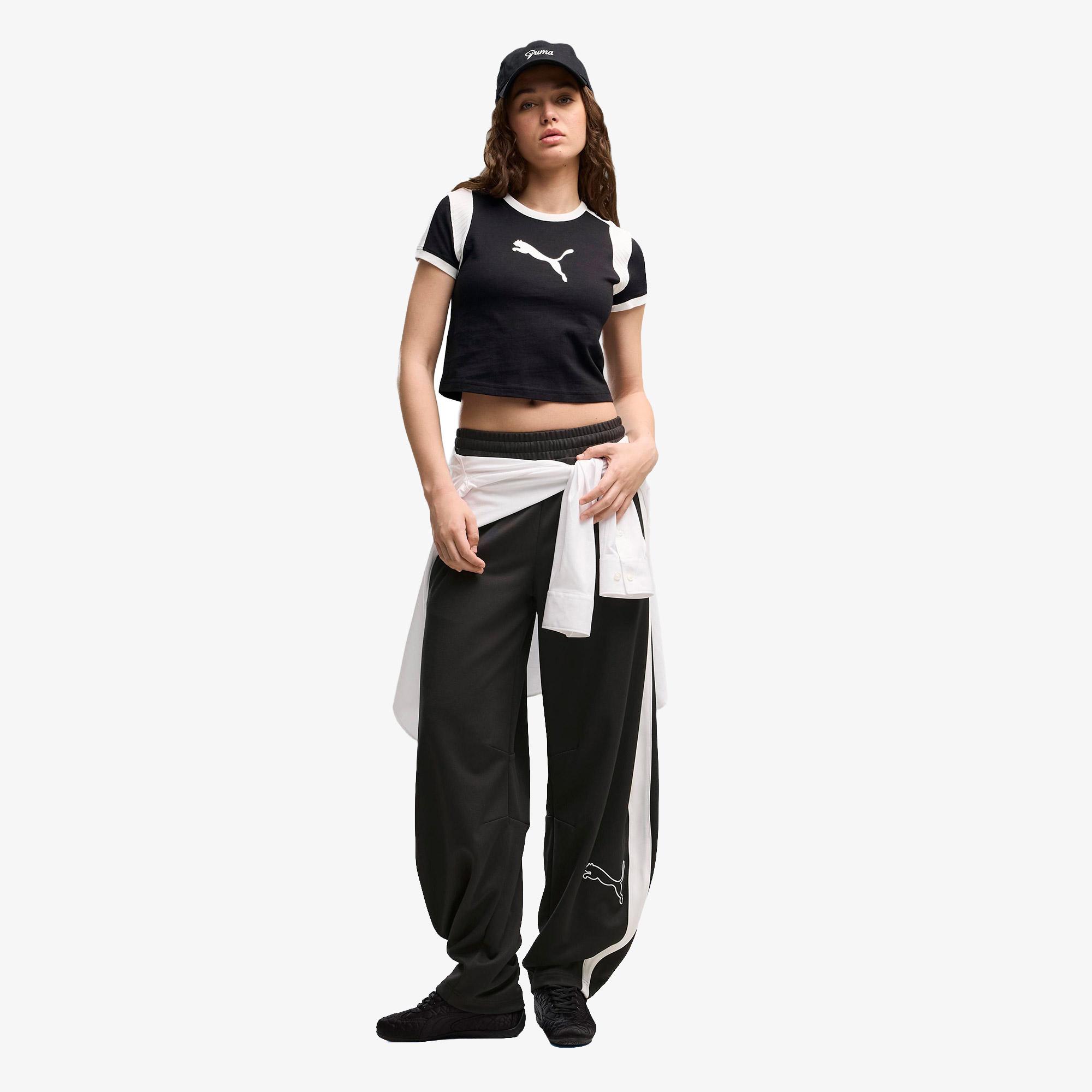 Puma Graphic Ringer Kadın Siyah T-Shirt