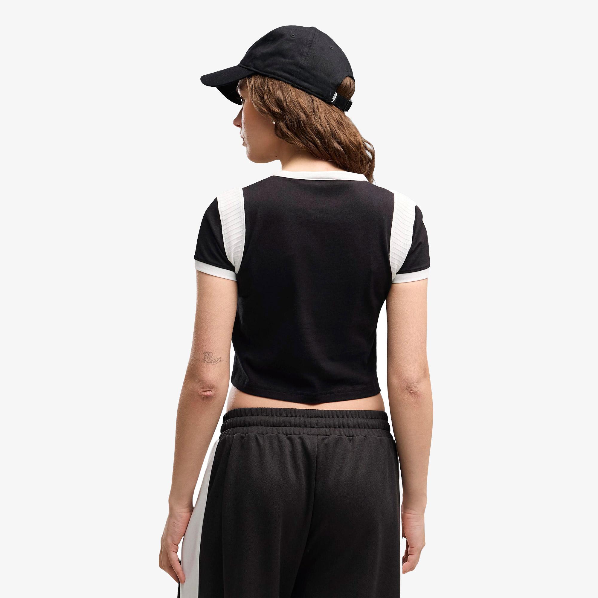 Puma Graphic Ringer Kadın Siyah T-Shirt