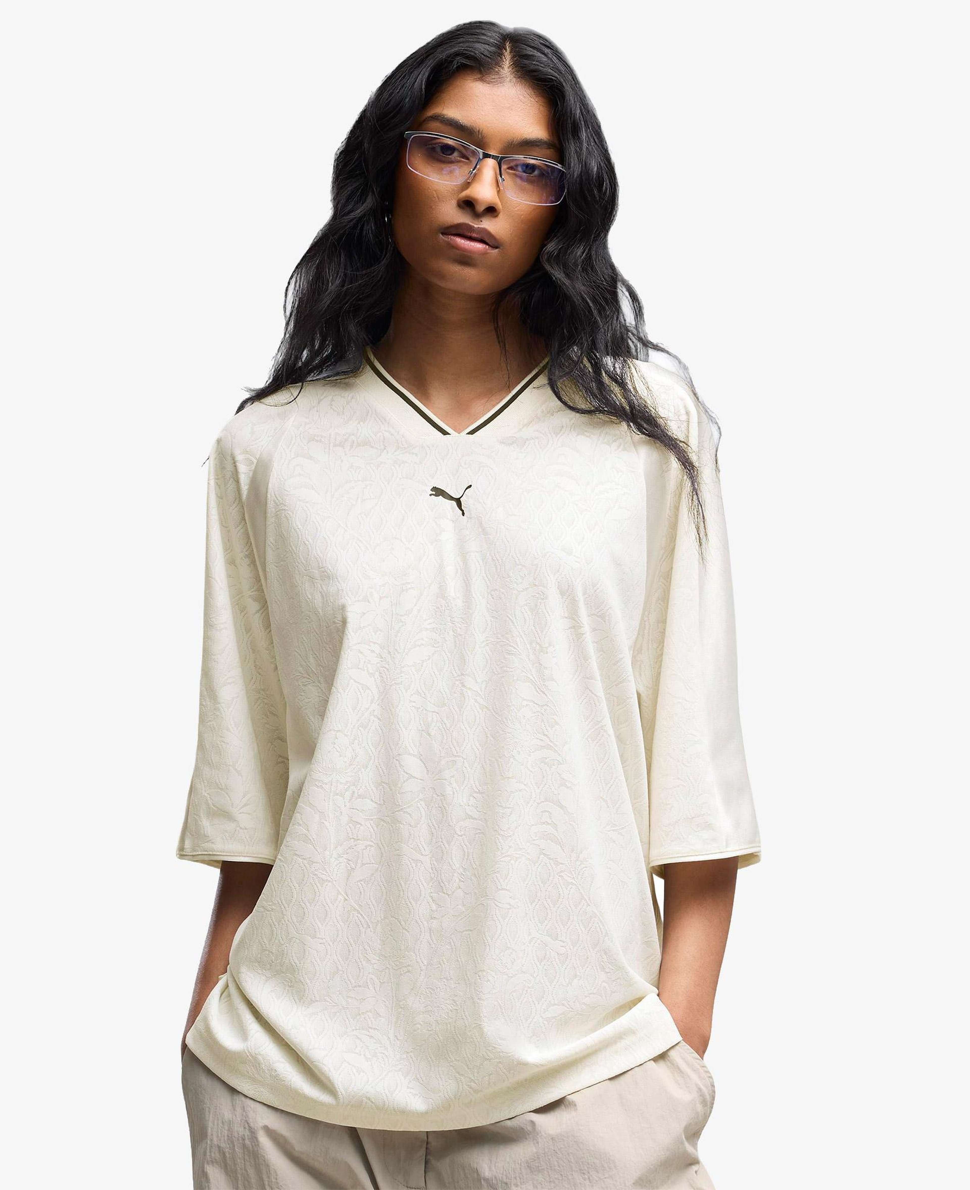 Puma Lace Pack Oversized Jersey Kadın Beyaz T-Shirt