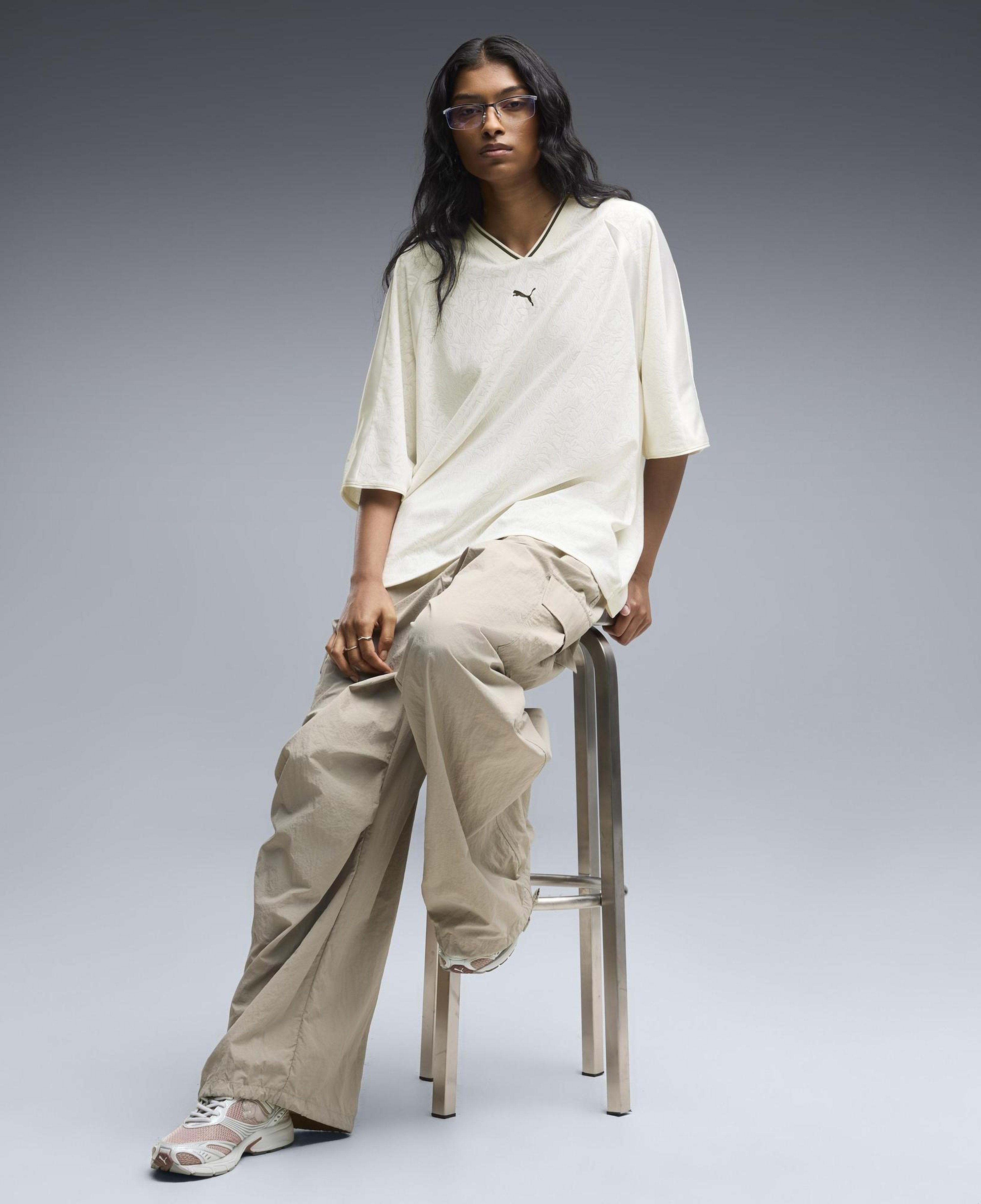 Puma Lace Pack Oversized Jersey Kadın Beyaz T-Shirt
