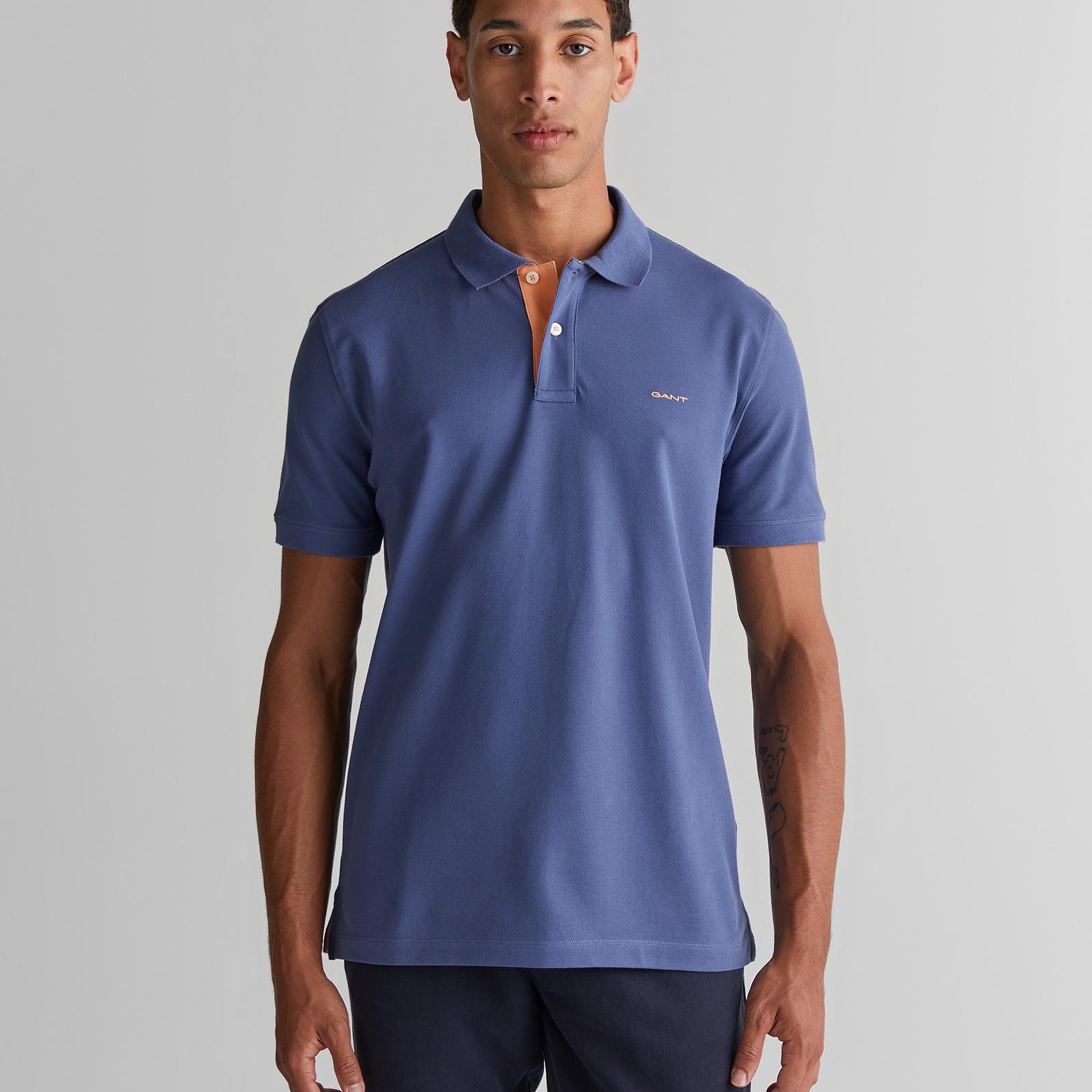 GANT Erkek Lacivert Regular Fit Polo Yaka T-Shirt
