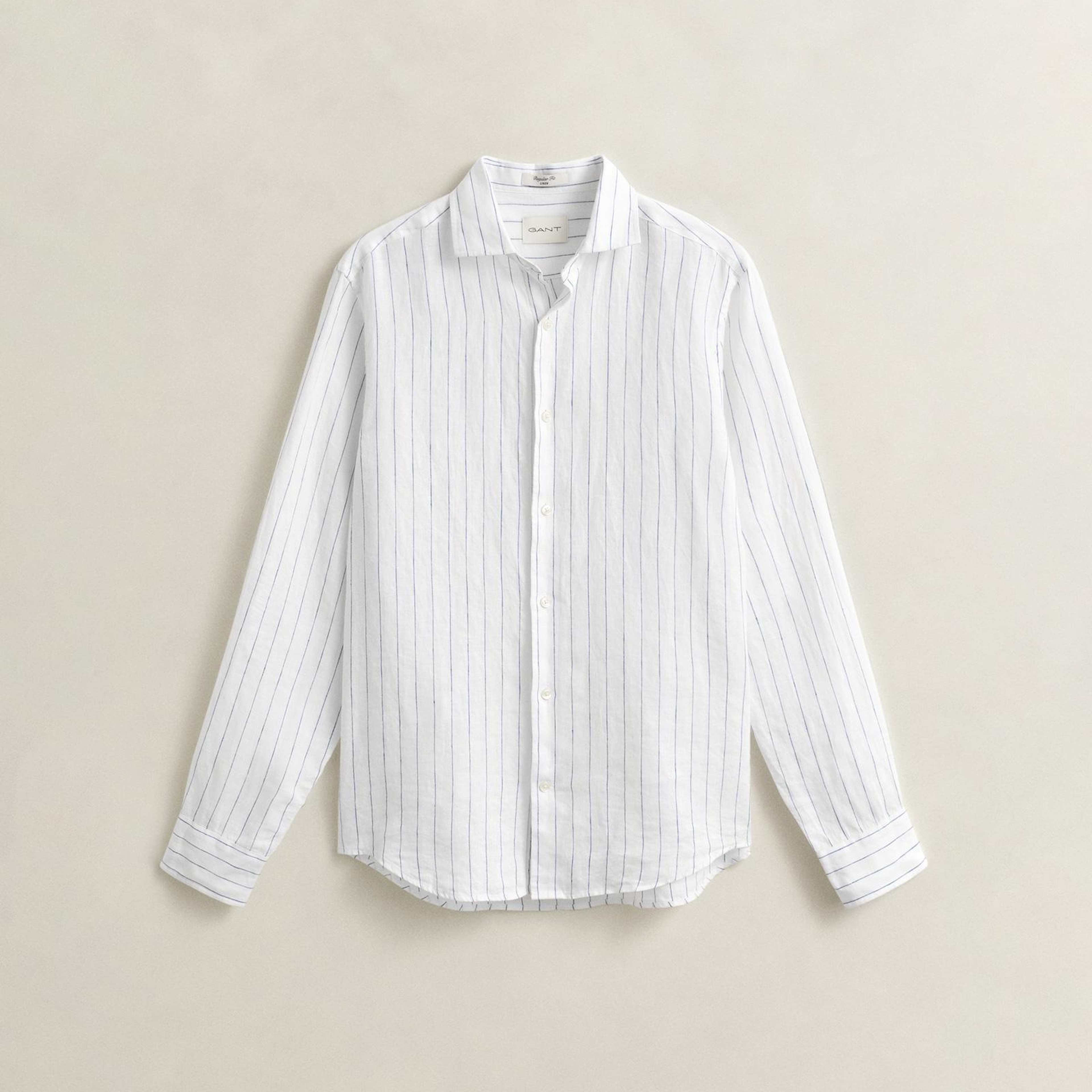 GANT Erkek Beyaz Regular Fit Çizgili Gömlek