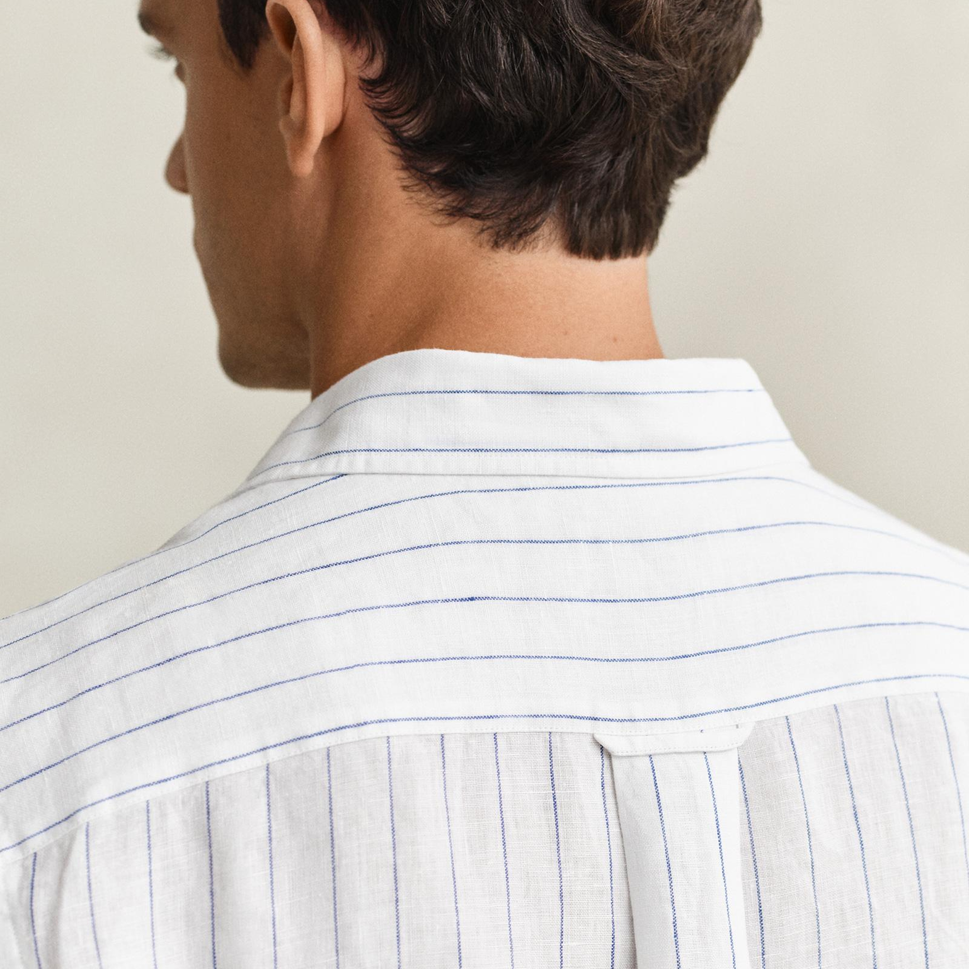 GANT Erkek Beyaz Regular Fit Çizgili Gömlek