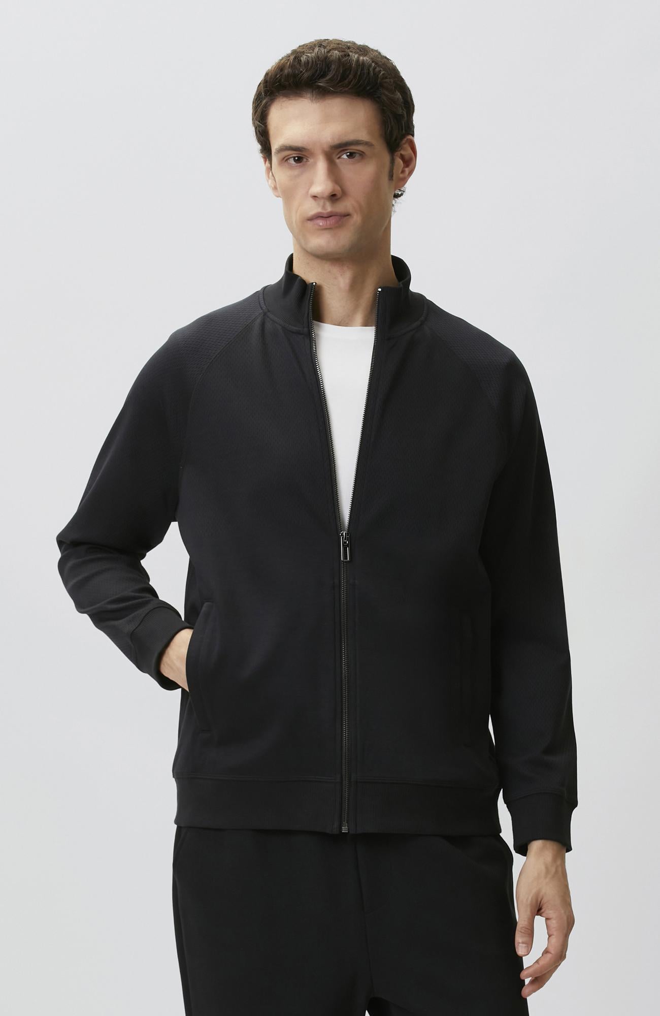 Network Erkek Siyah Fermuarlı Sweatshirt