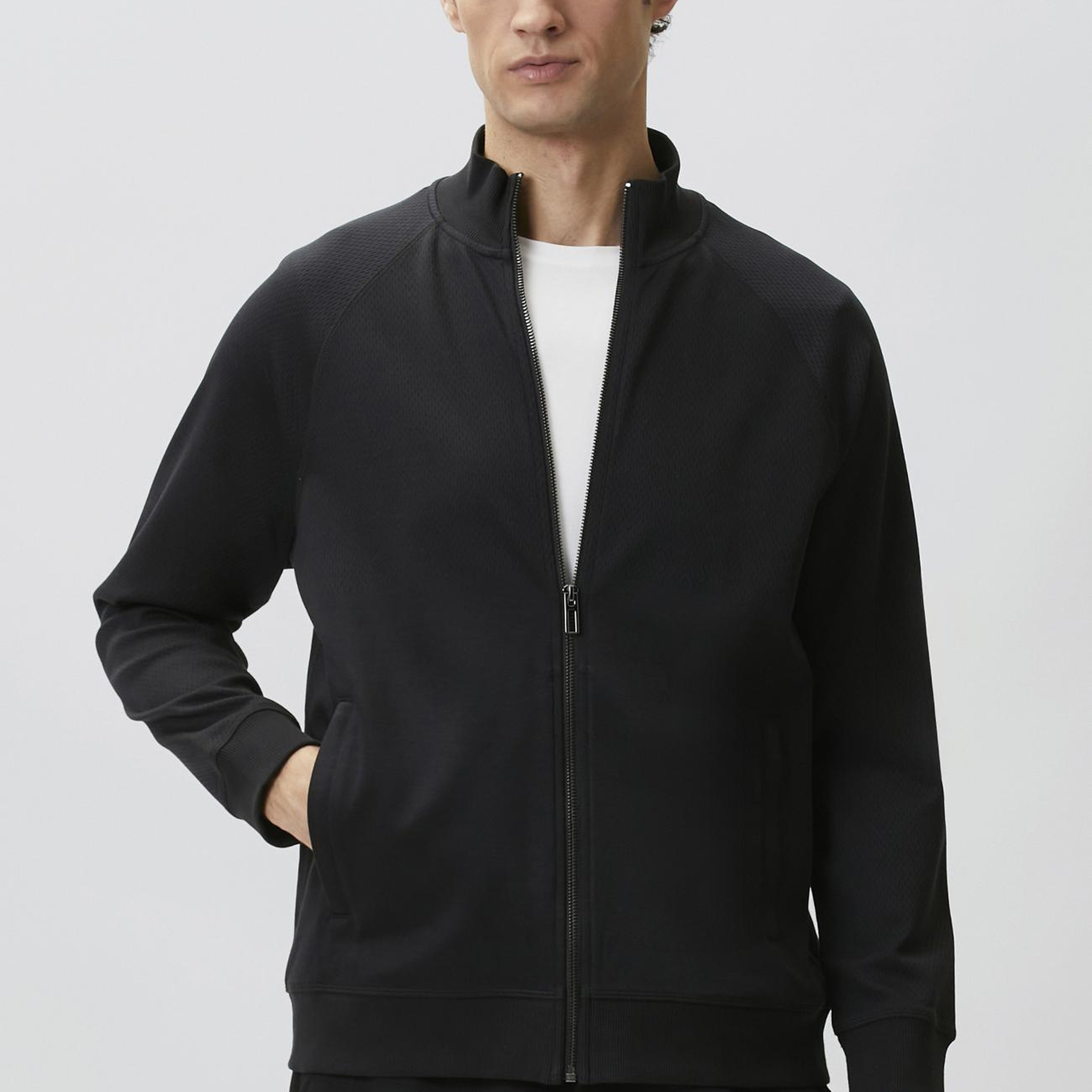 Network Erkek Siyah Fermuarlı Sweatshirt