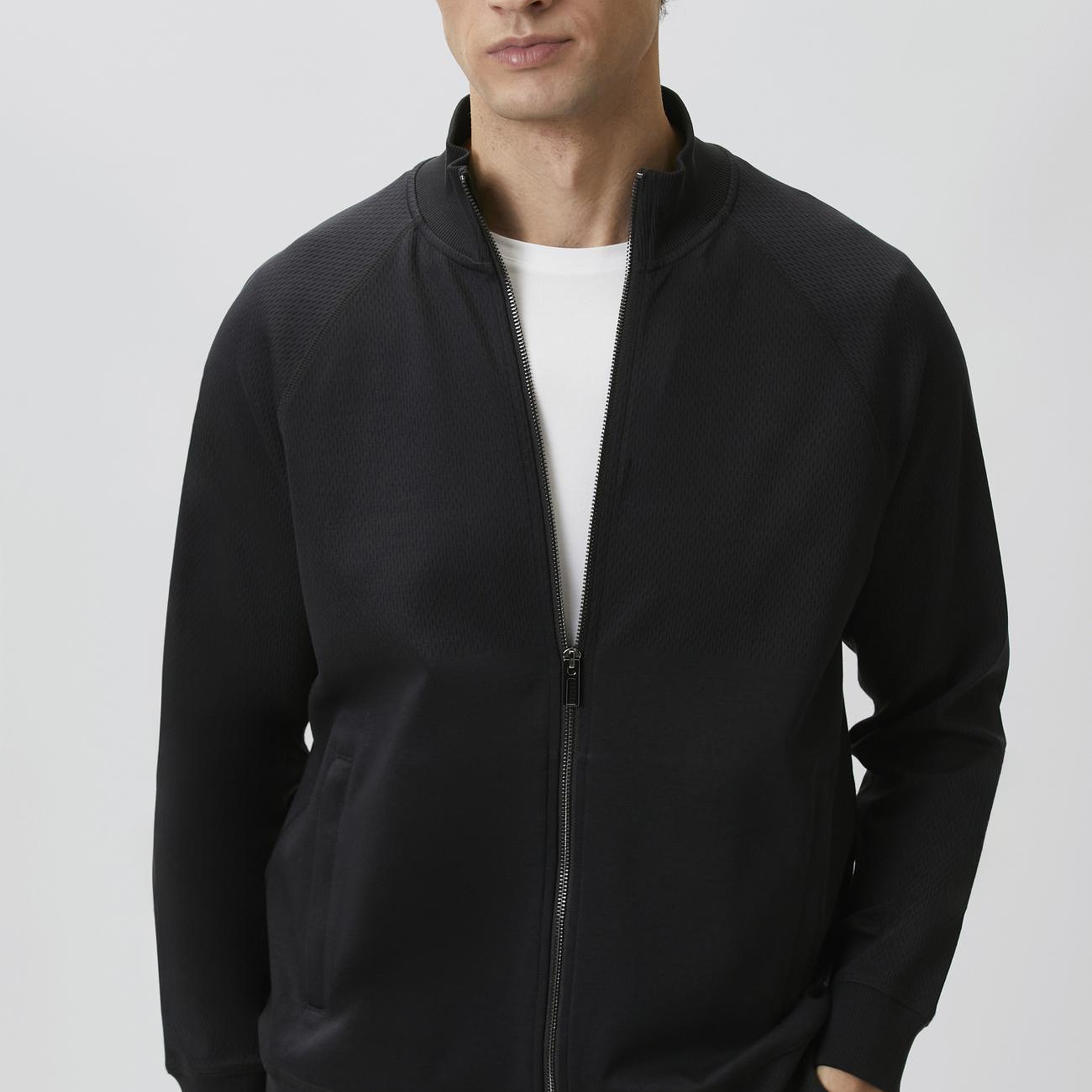 Network Erkek Siyah Fermuarlı Sweatshirt