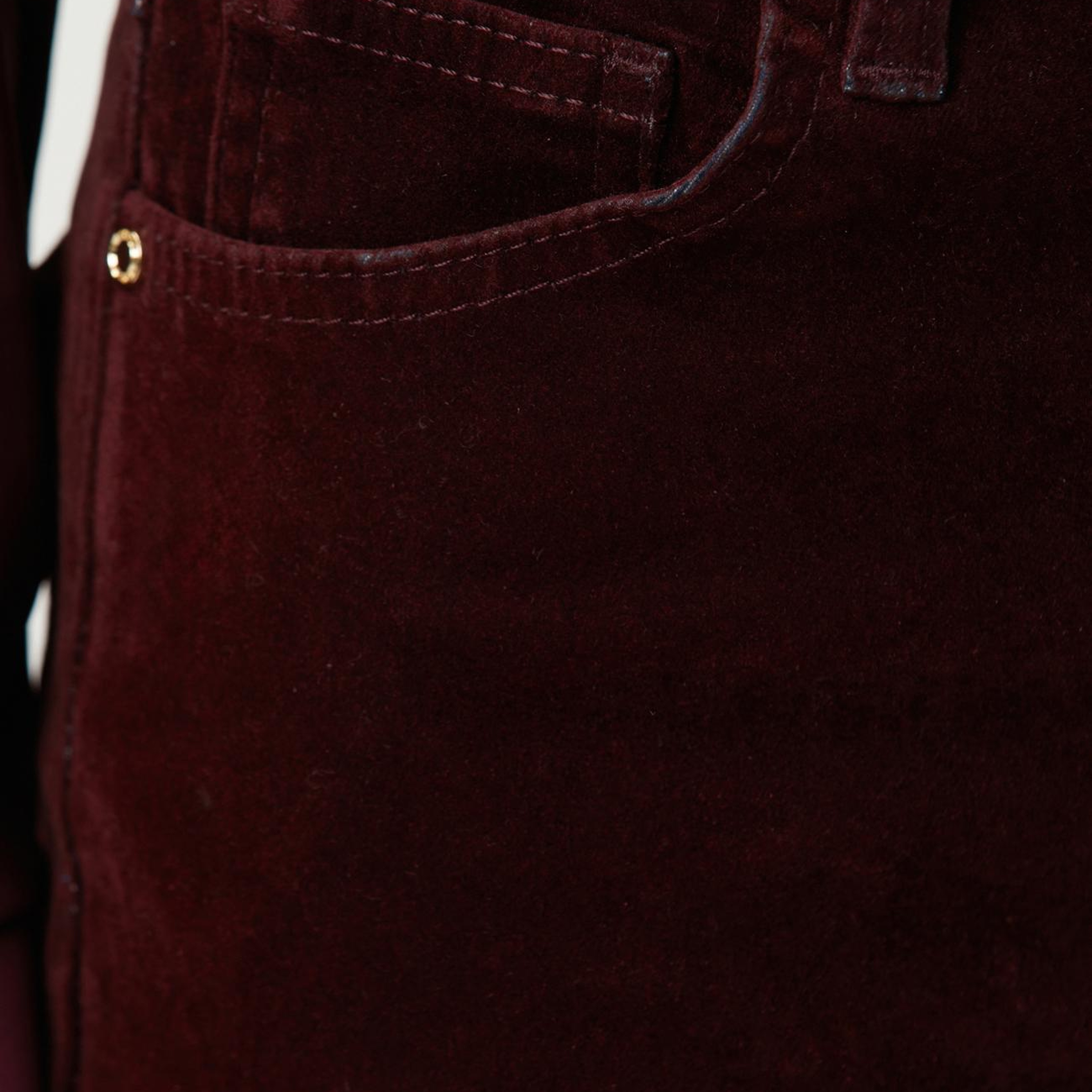 Network Kadın Bordo Straight Fit Kadife Denim Pantolon