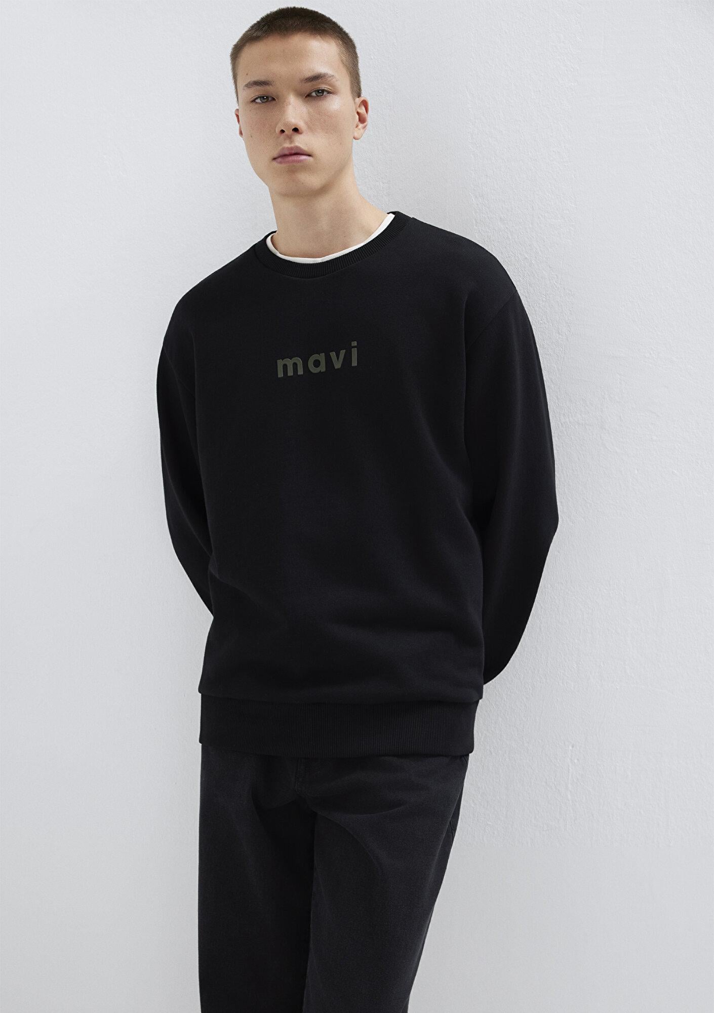 Mavi Mavi Logo Baskılı Siyah Sweatshirt 0S10556-900