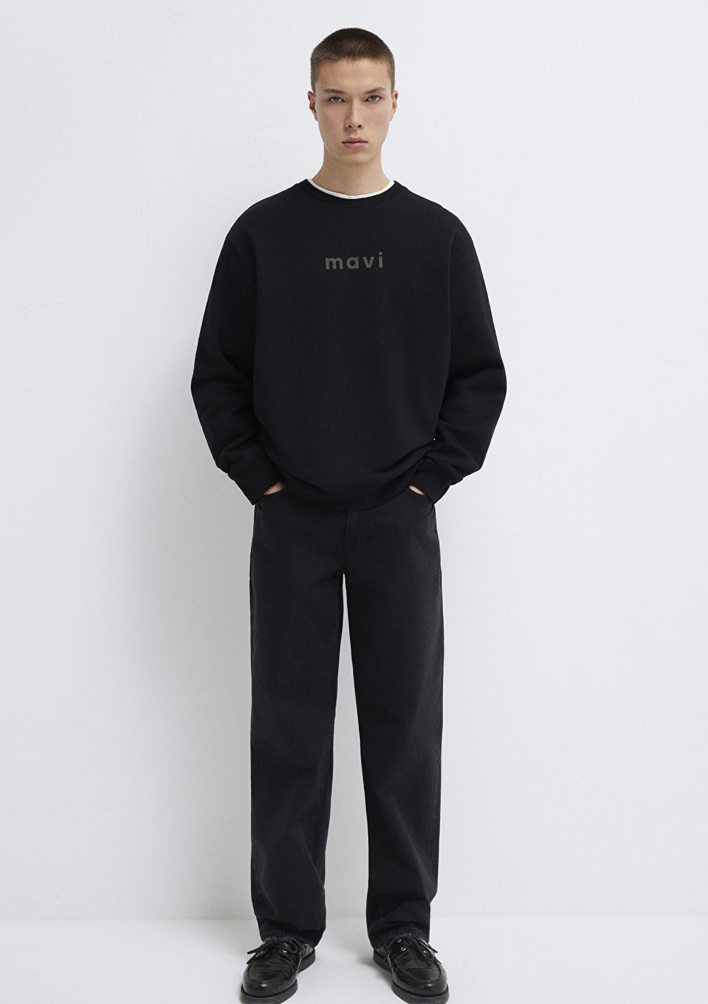 Mavi Mavi Logo Baskılı Siyah Sweatshirt 0S10556-900