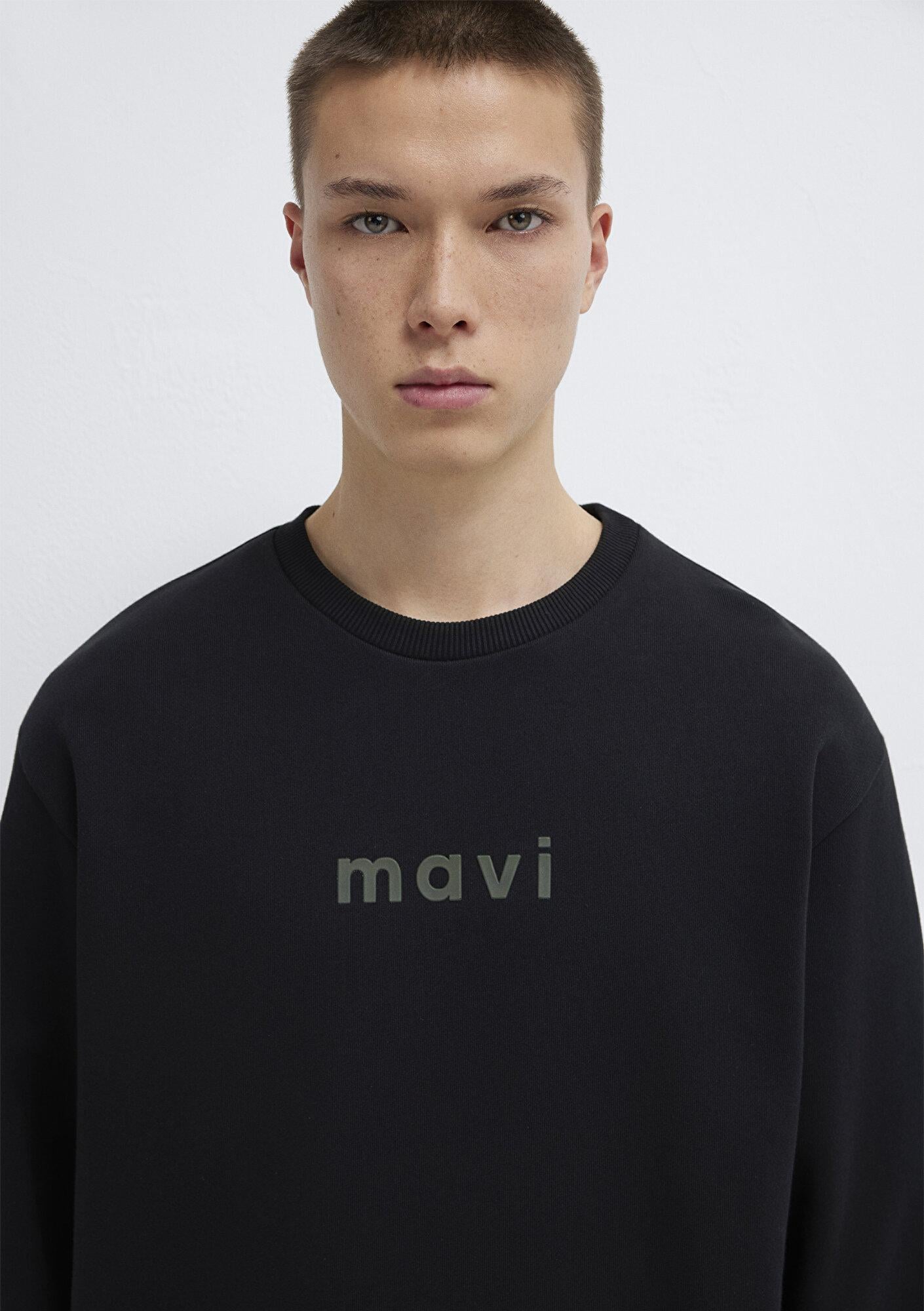 Mavi Mavi Logo Baskılı Siyah Sweatshirt 0S10556-900