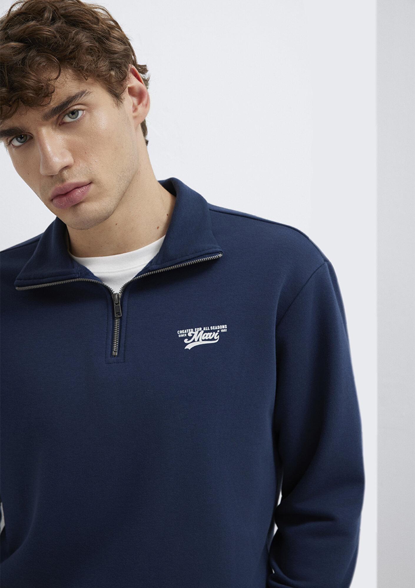 Mavi Yarı Fermuarlı Lacivert Sweatshirt 0S10465-70497