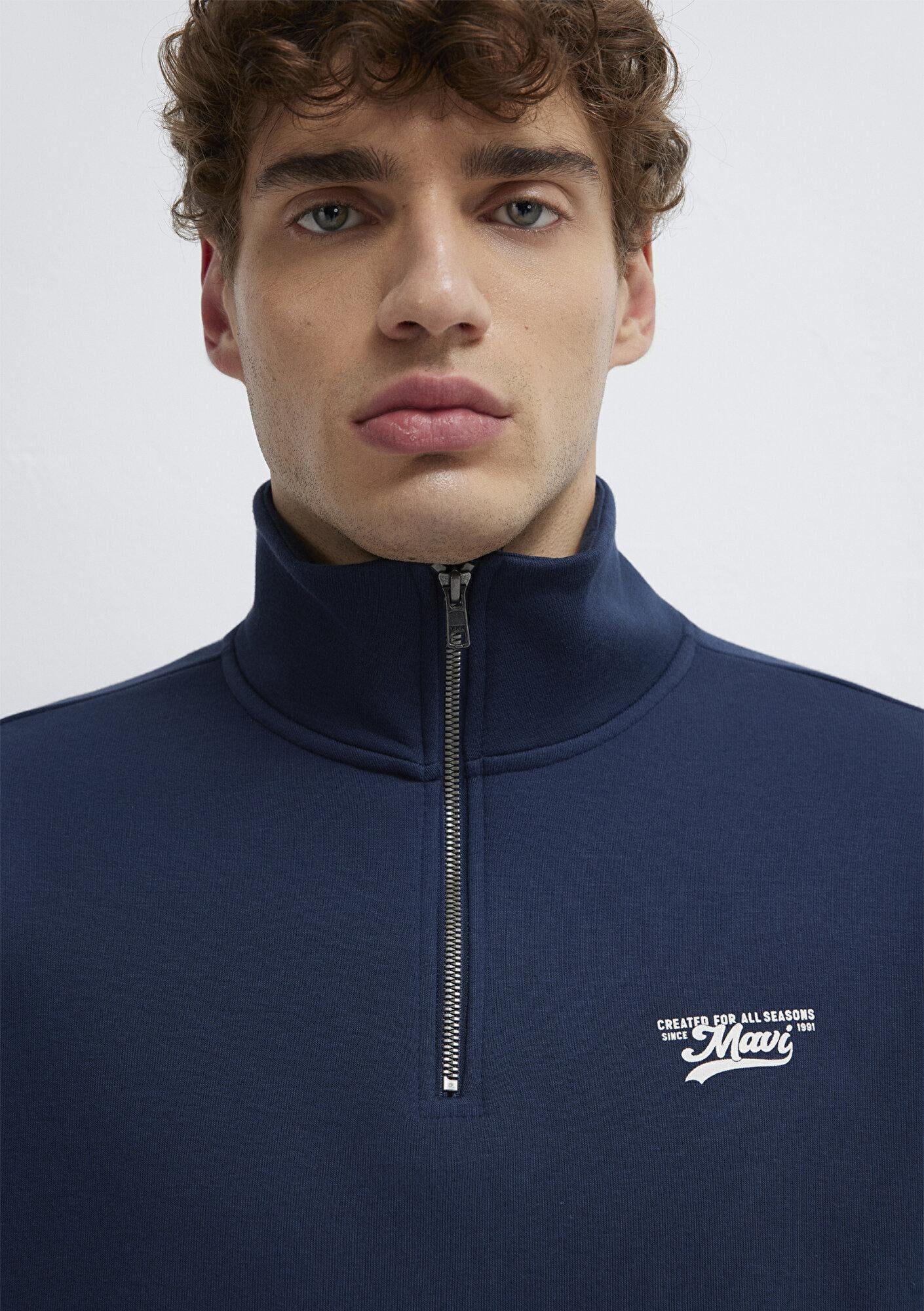 Mavi Yarı Fermuarlı Lacivert Sweatshirt 0S10465-70497