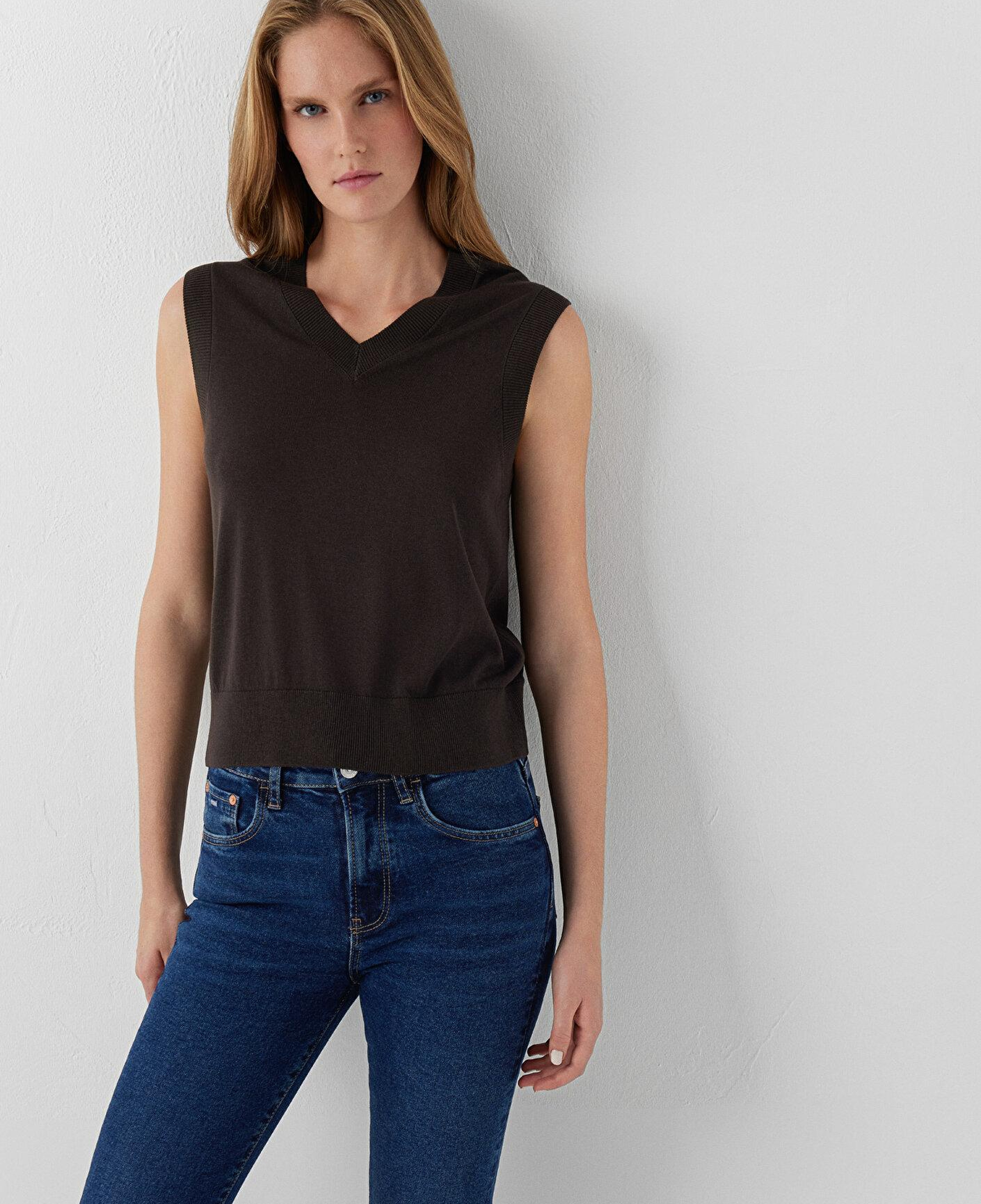 Mavi Kahverengi Süveter Slim Fit / Dar Kesim 1710928-88615