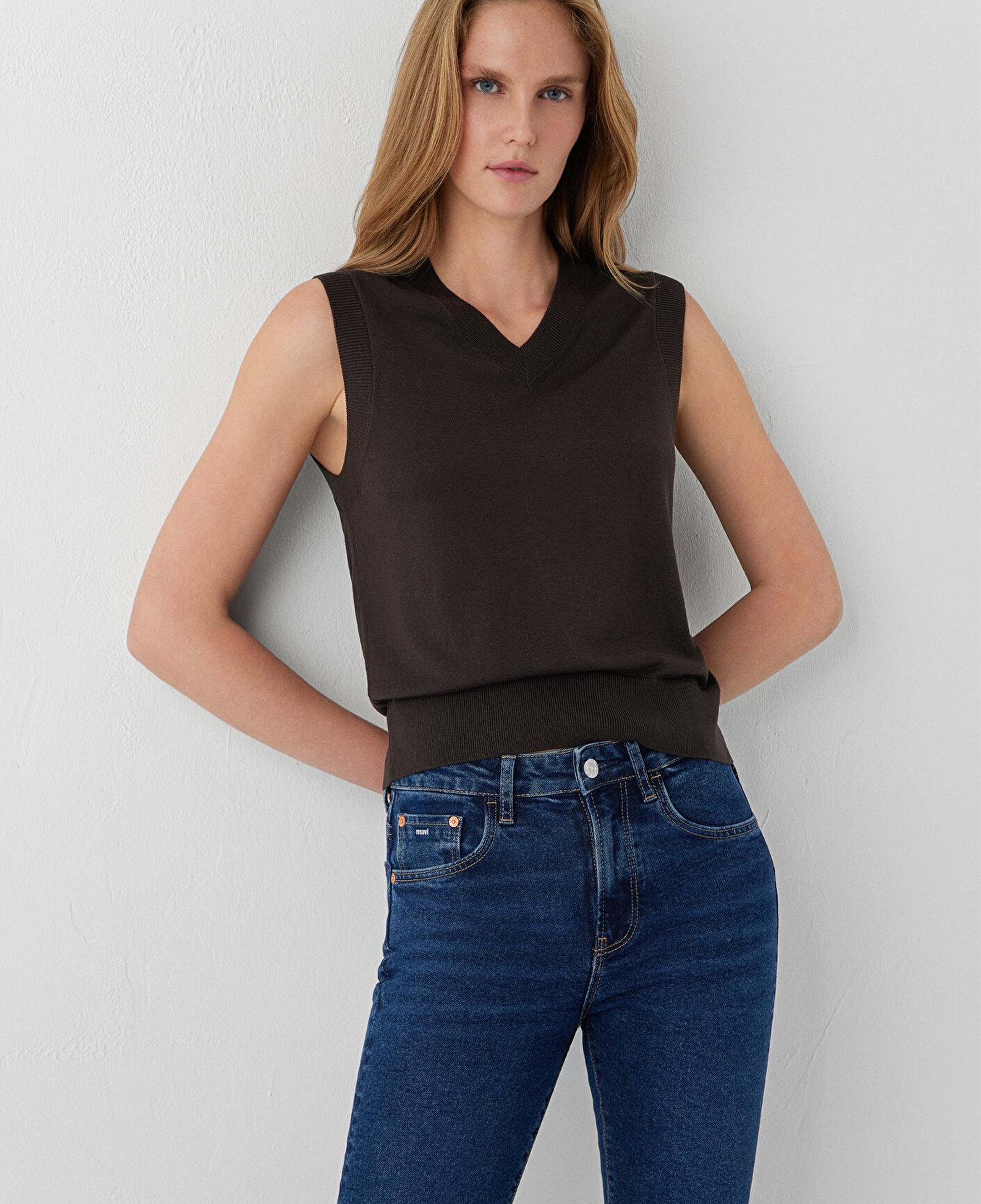 Mavi Kahverengi Süveter Slim Fit / Dar Kesim 1710928-88615