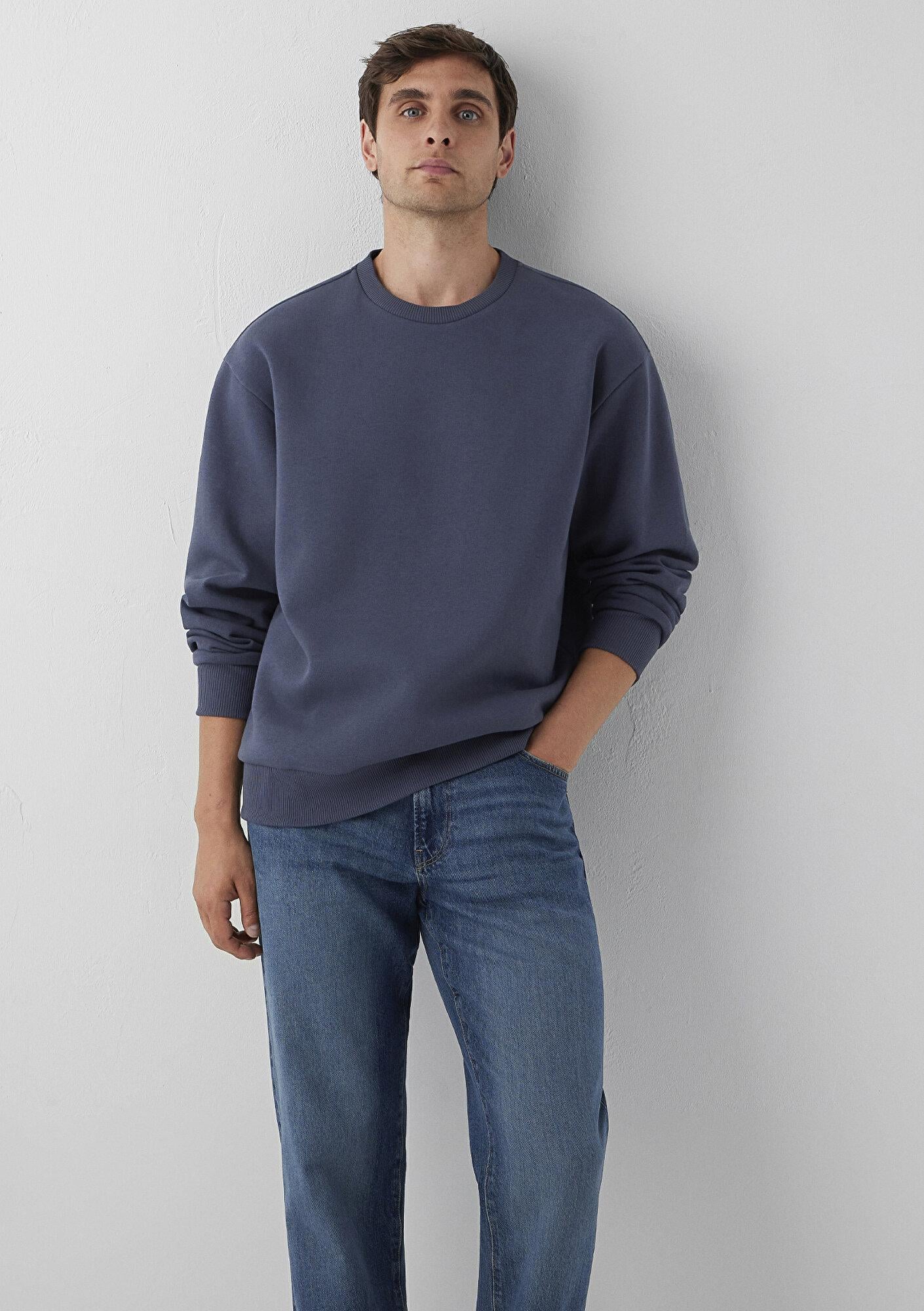 Mavi Bisiklet Yaka Lacivert Basic Sweatshirt 0S10276-70759