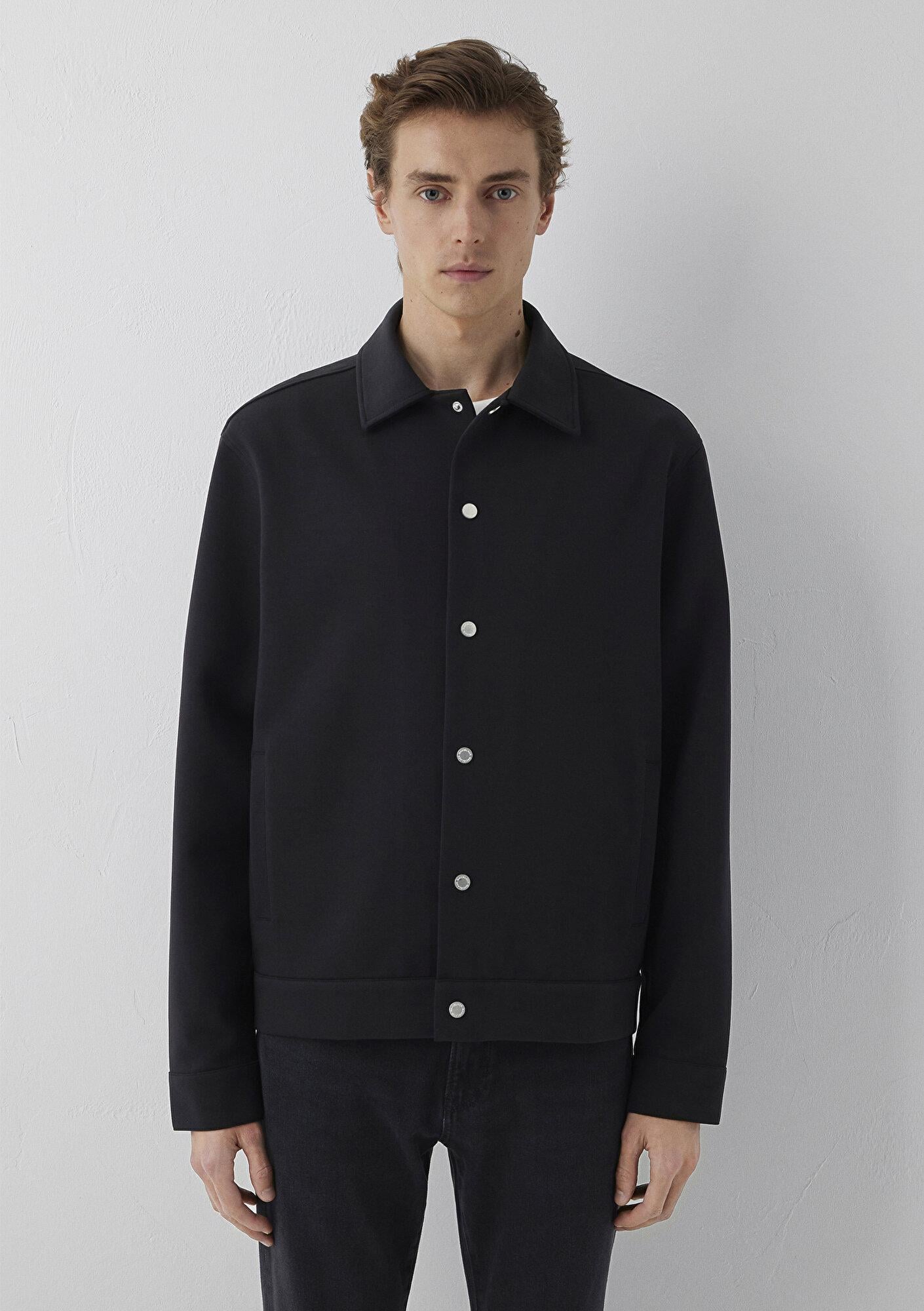 Mavi Düğmeli Siyah Sweatshirt 0S10633-900