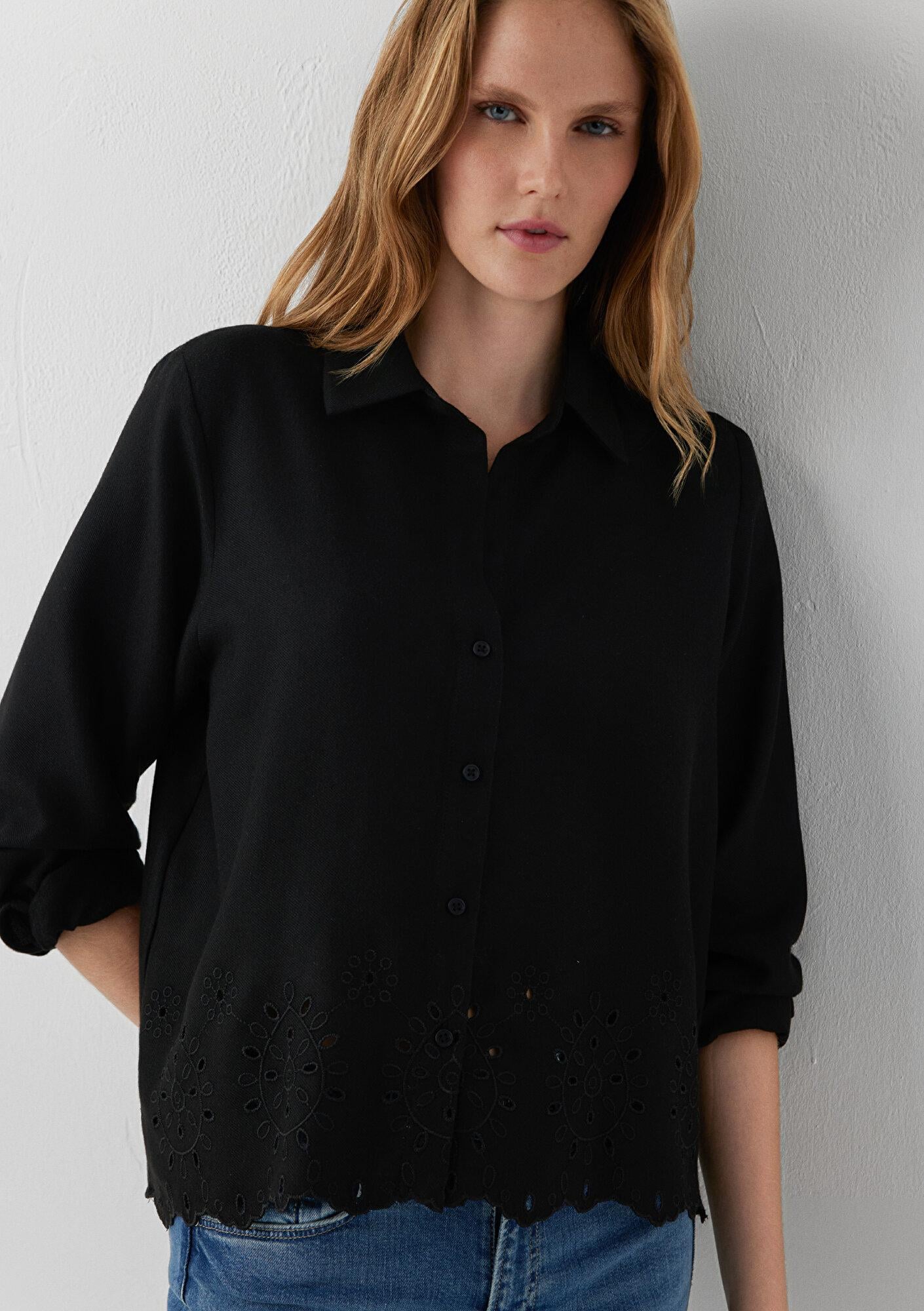 Mavi Siyah Gömlek Loose Fit / Bol Rahat Kesim 1211655-900