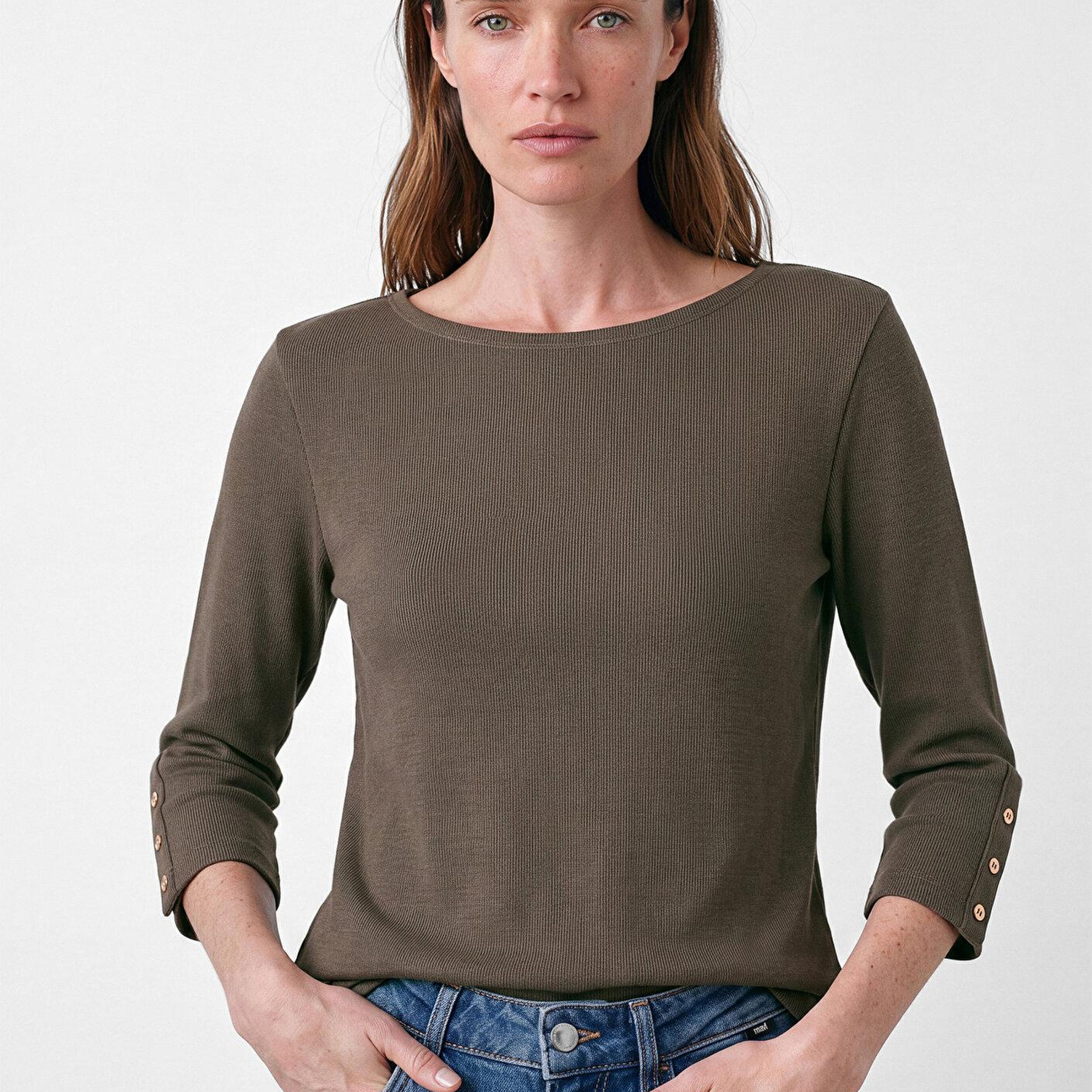 Mavi (Tencel™) Modal Karışımlı Kahverengi Tişört Regular Fit / Normal Kesim 1614371-87538