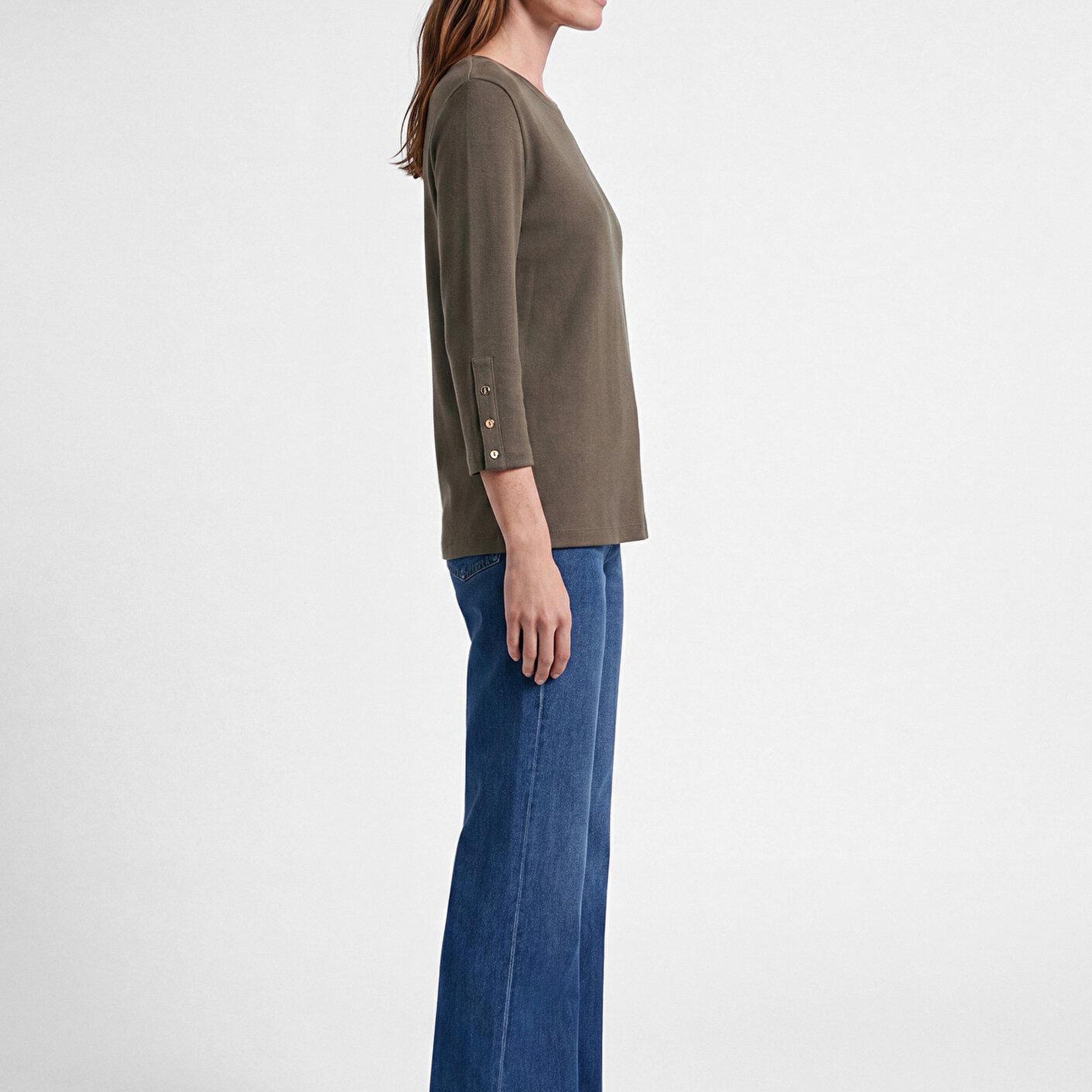 Mavi (Tencel™) Modal Karışımlı Kahverengi Tişört Regular Fit / Normal Kesim 1614371-87538