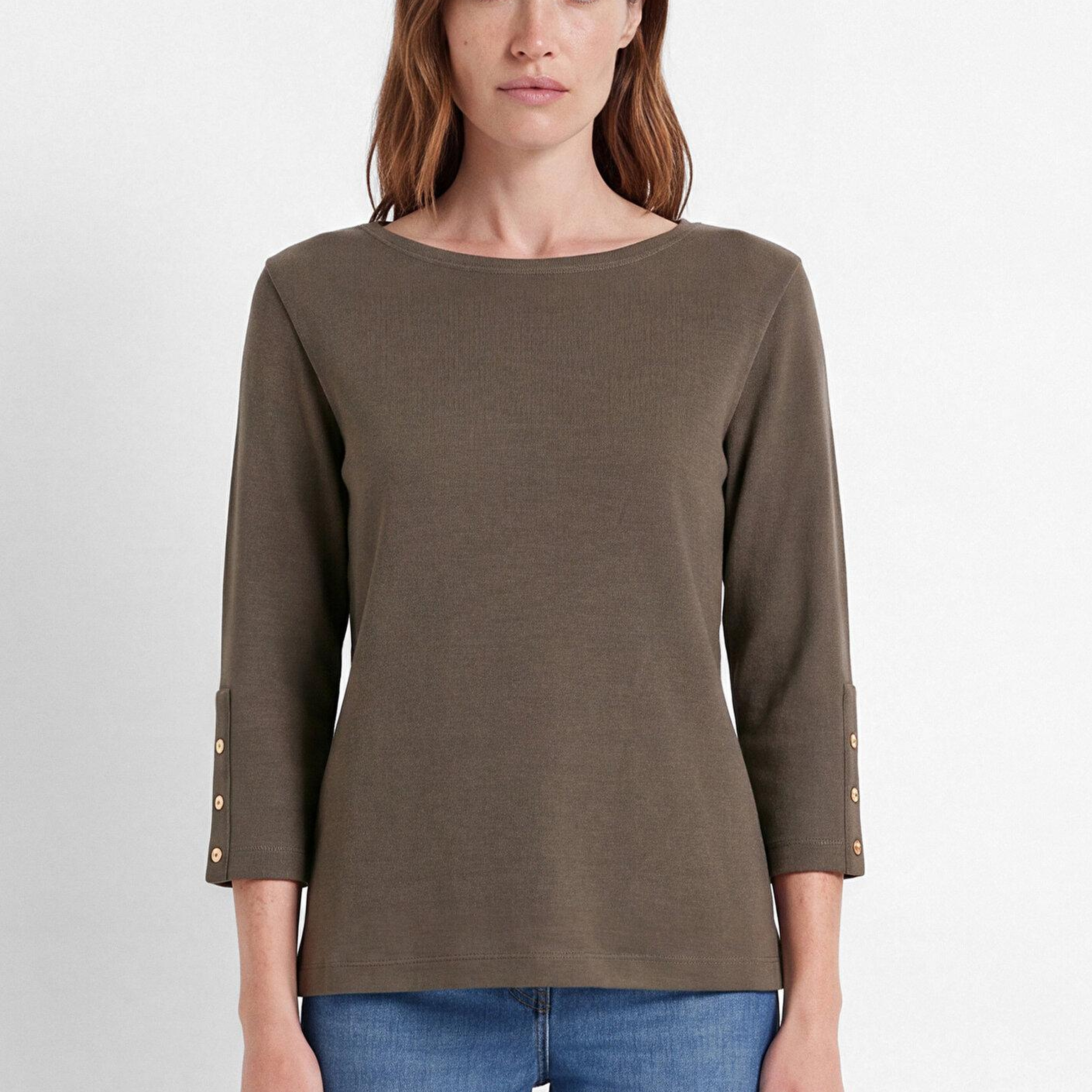 Mavi (Tencel™) Modal Karışımlı Kahverengi Tişört Regular Fit / Normal Kesim 1614371-87538