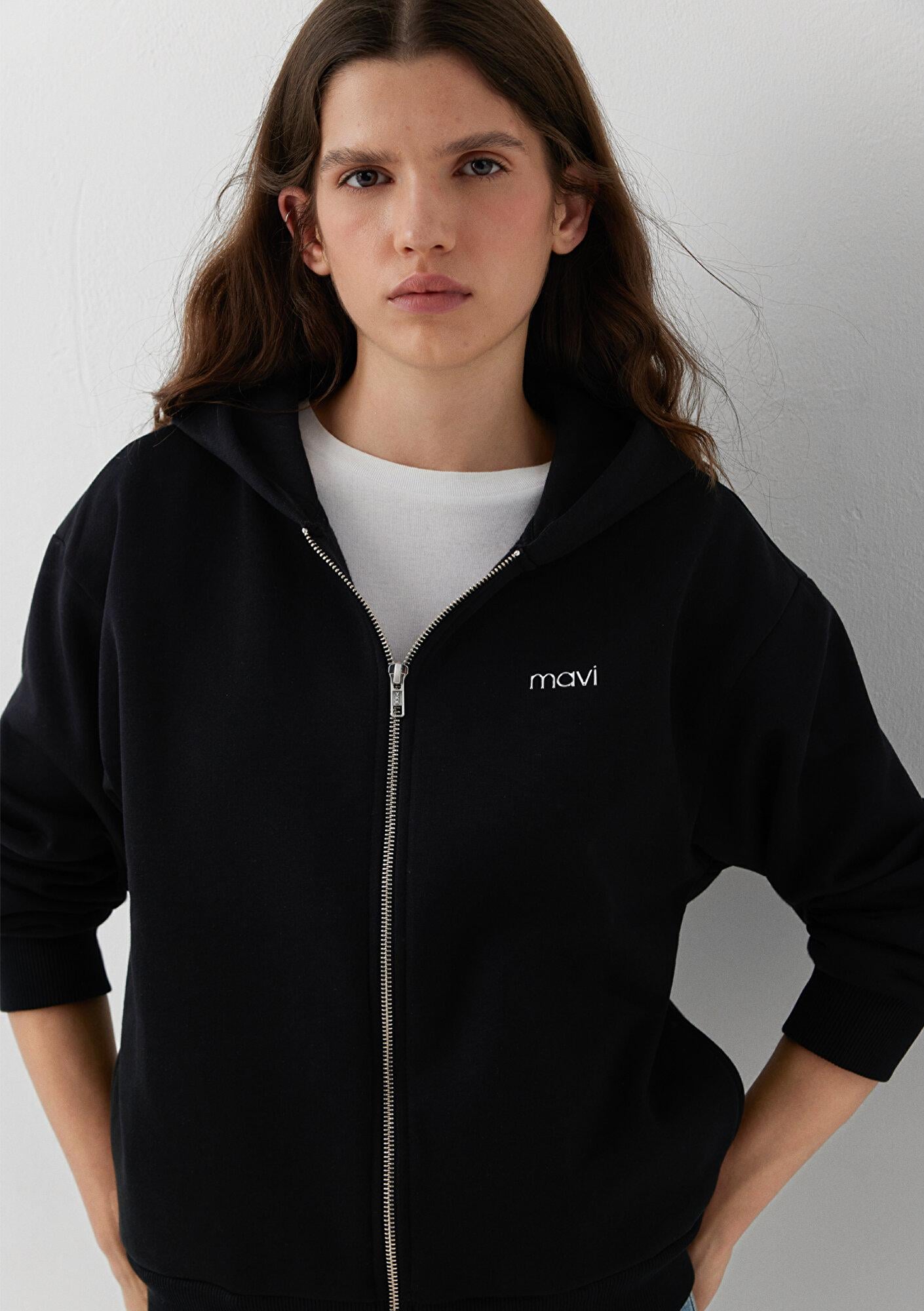 Mavi Mavi Logo Baskılı Siyah Sweatshirt 1S10554-900