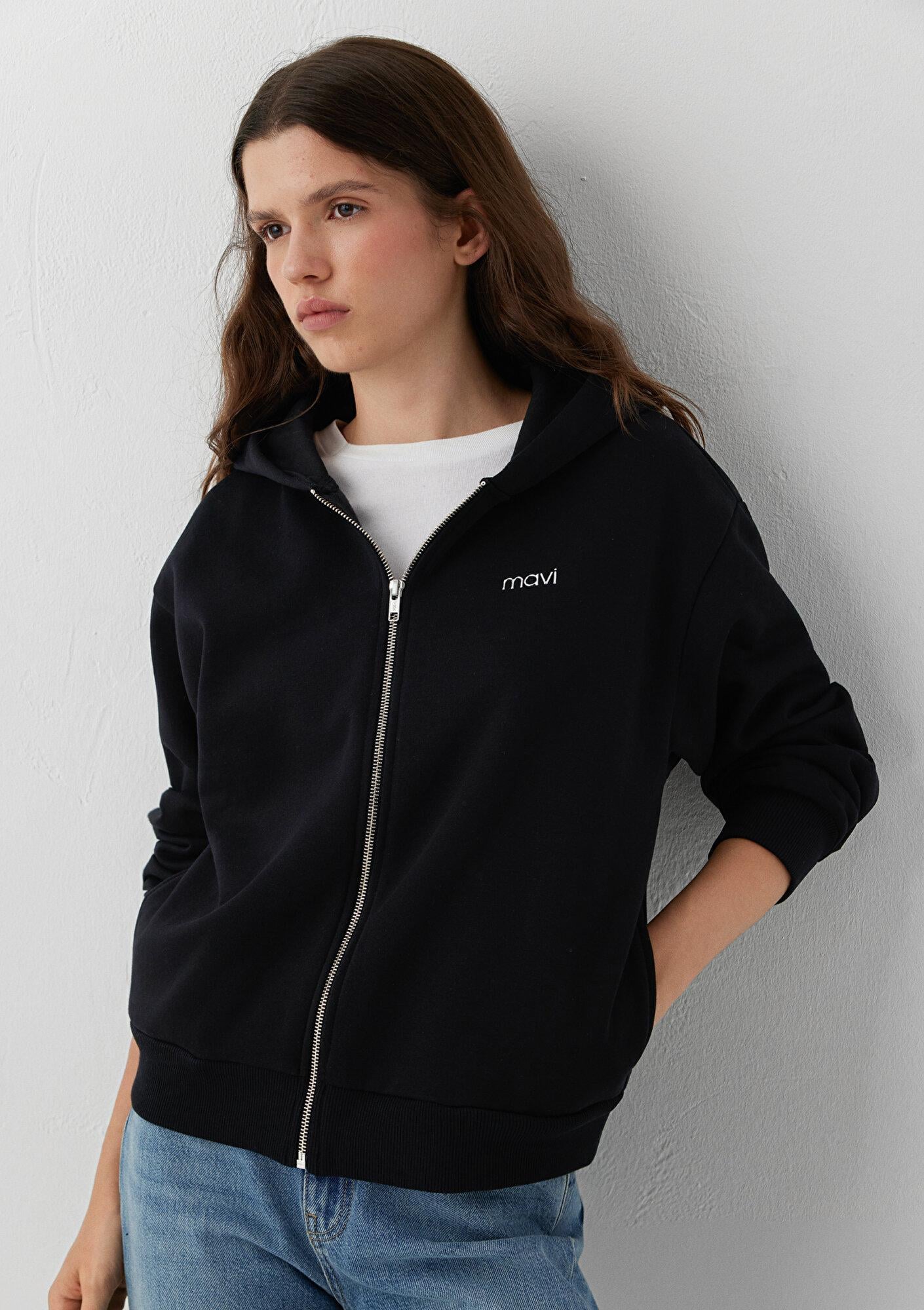 Mavi Mavi Logo Baskılı Siyah Sweatshirt 1S10554-900