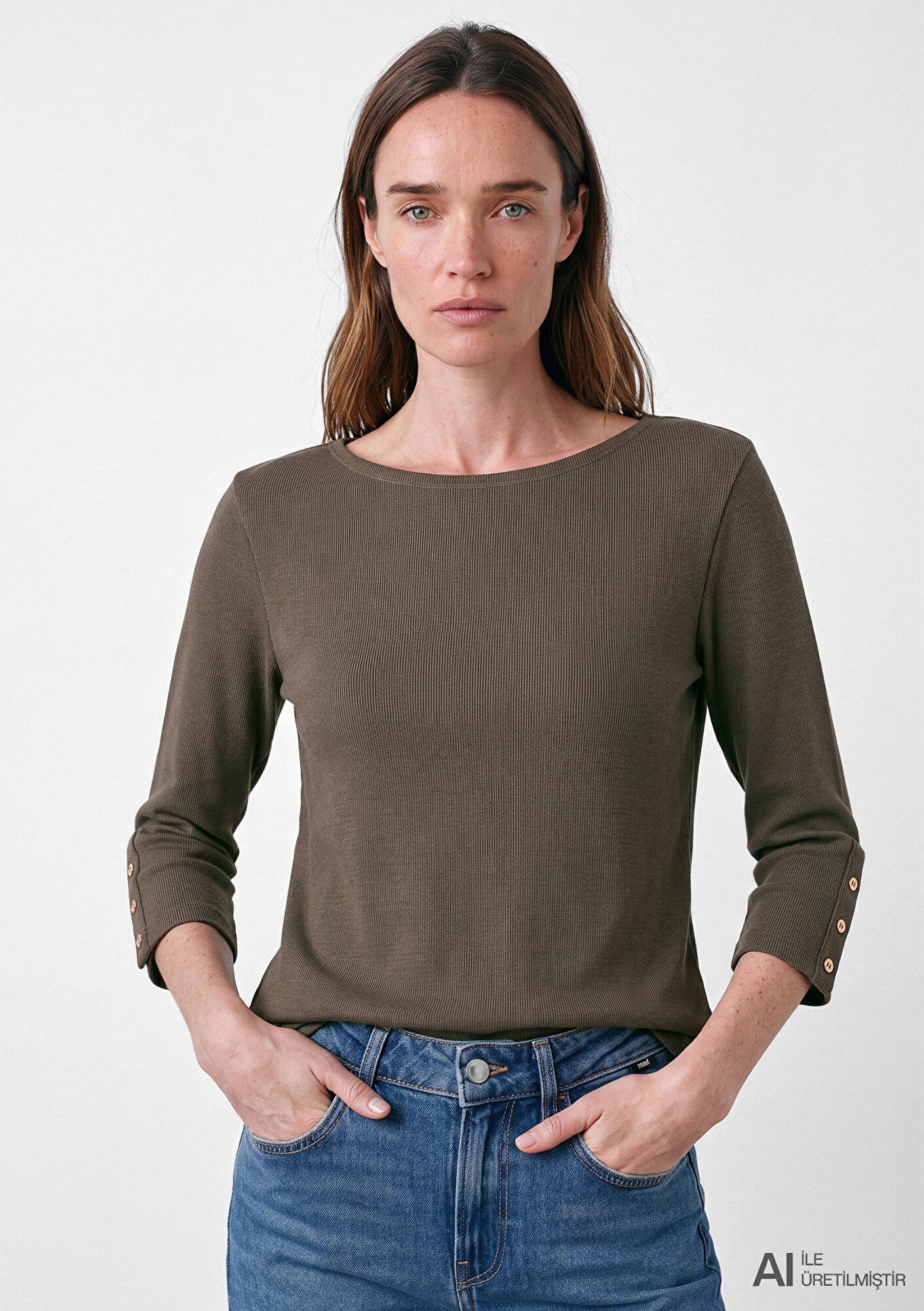 Mavi (Tencel™) Modal Karışımlı Kahverengi Tişört Regular Fit / Normal Kesim 1614371-87538