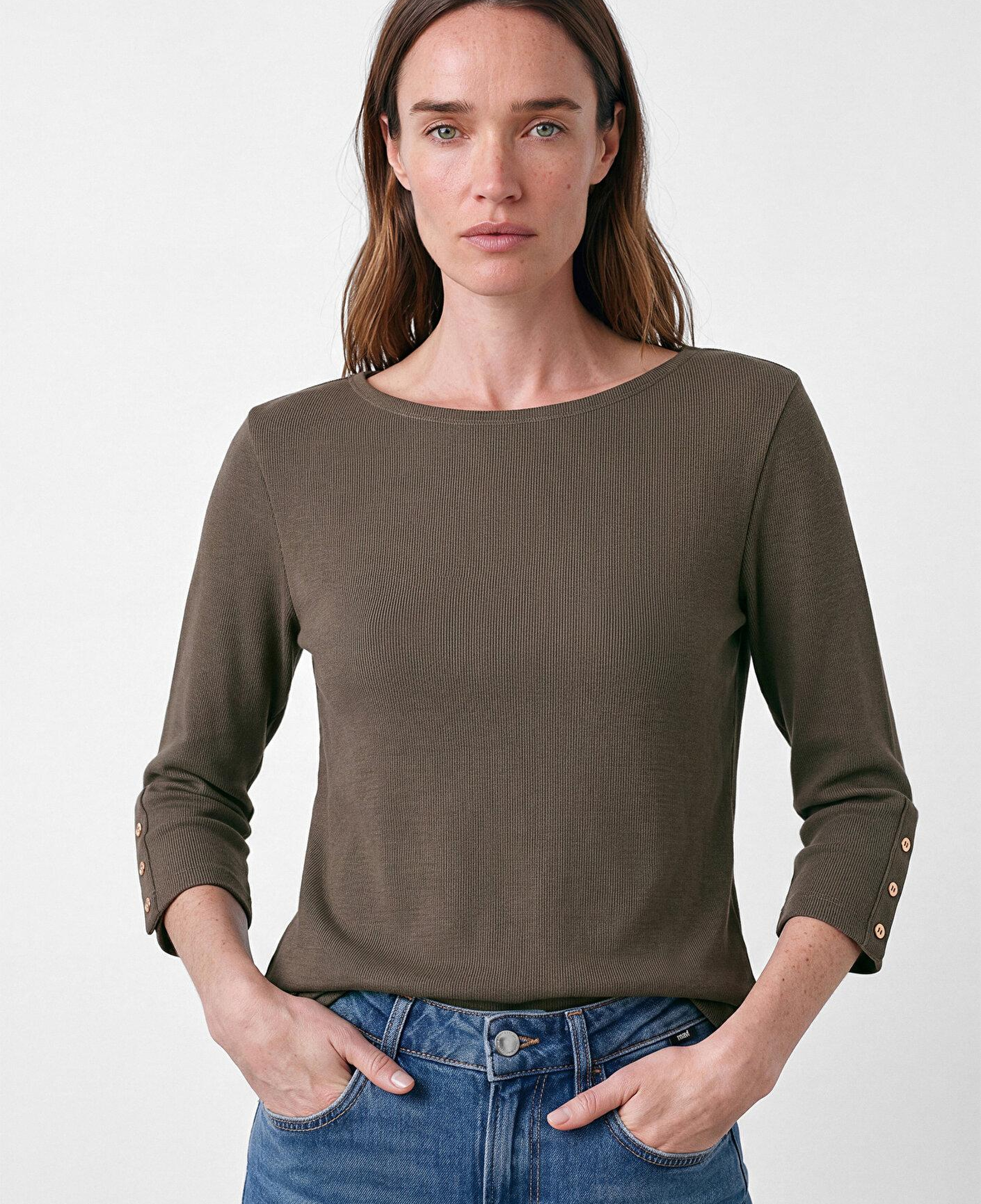 Mavi (Tencel™) Modal Karışımlı Kahverengi Tişört Regular Fit / Normal Kesim 1614371-87538