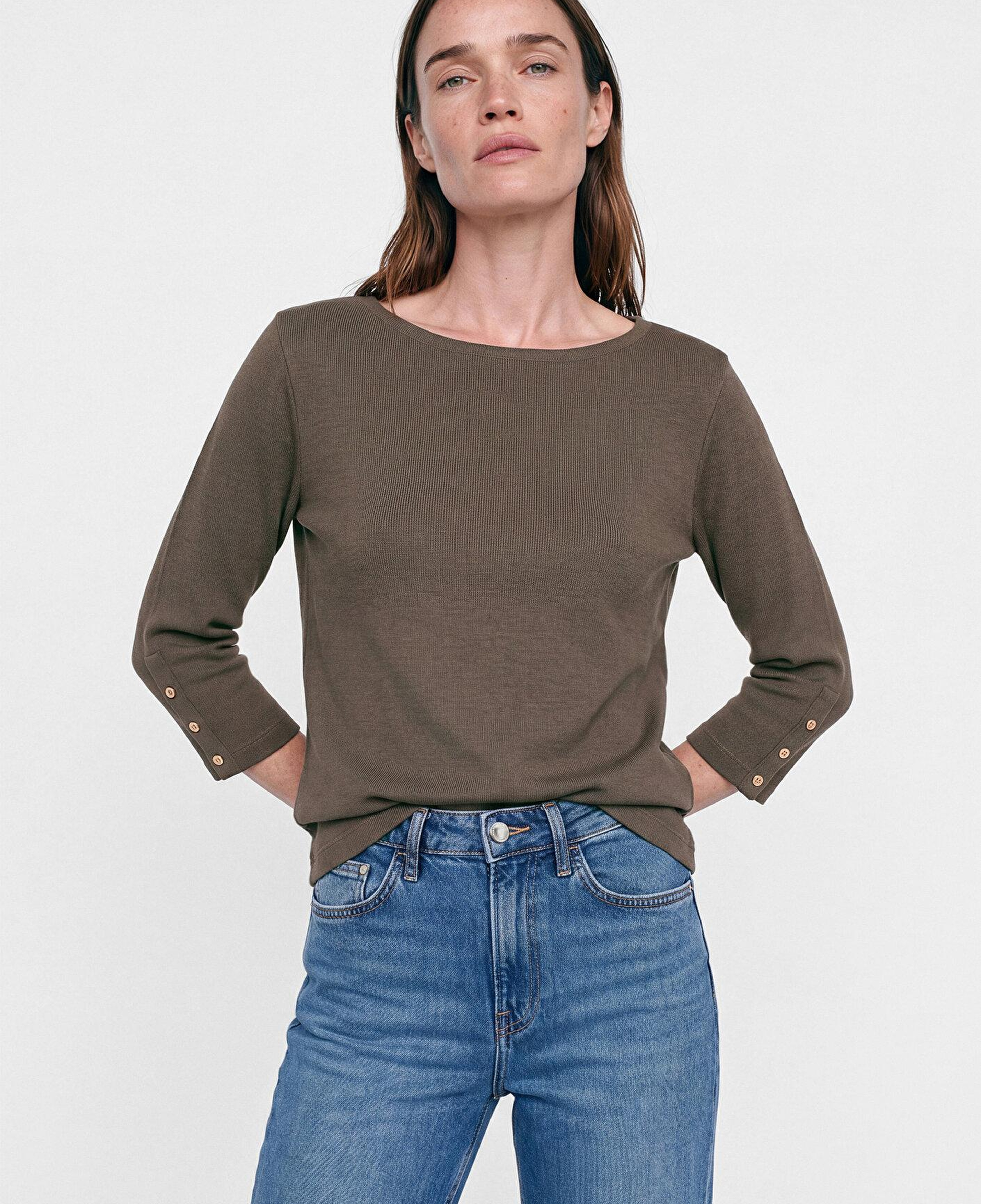 Mavi (Tencel™) Modal Karışımlı Kahverengi Tişört Regular Fit / Normal Kesim 1614371-87538