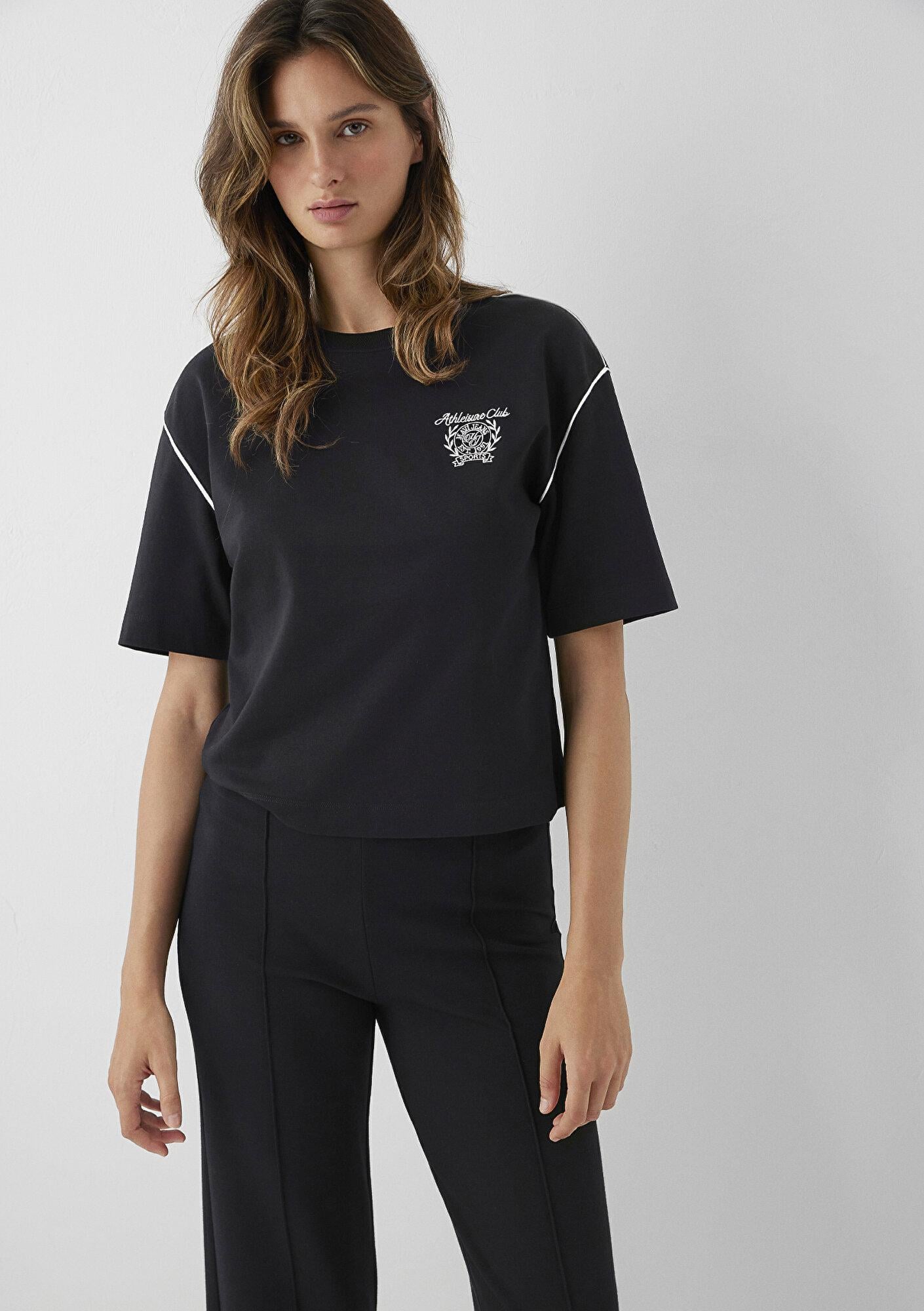 Mavi Baskılı Siyah Tişört Regular Fit / Normal Kesim 1614242-900