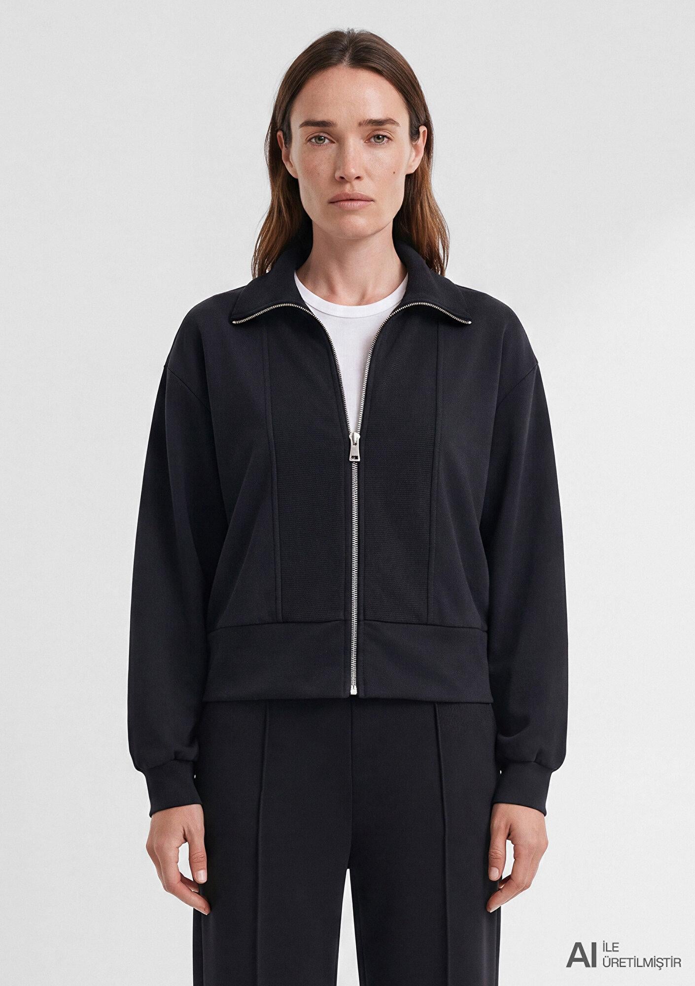 Mavi (Tencel™) Modal Karışımlı Siyah Sweatshirt 1S10582-900