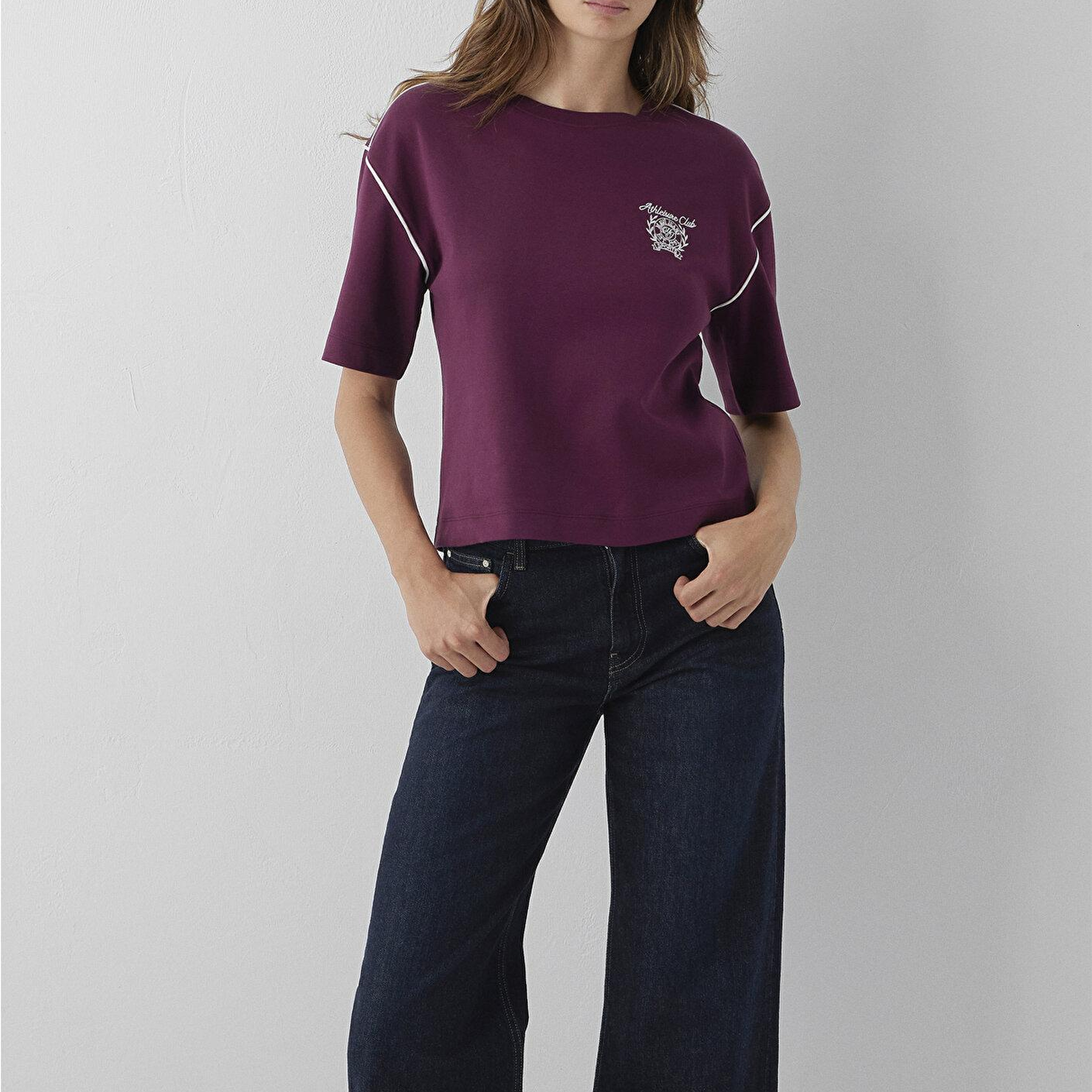 Mavi Baskılı Bordo Tişört Regular Fit / Normal Kesim 1614242-87830
