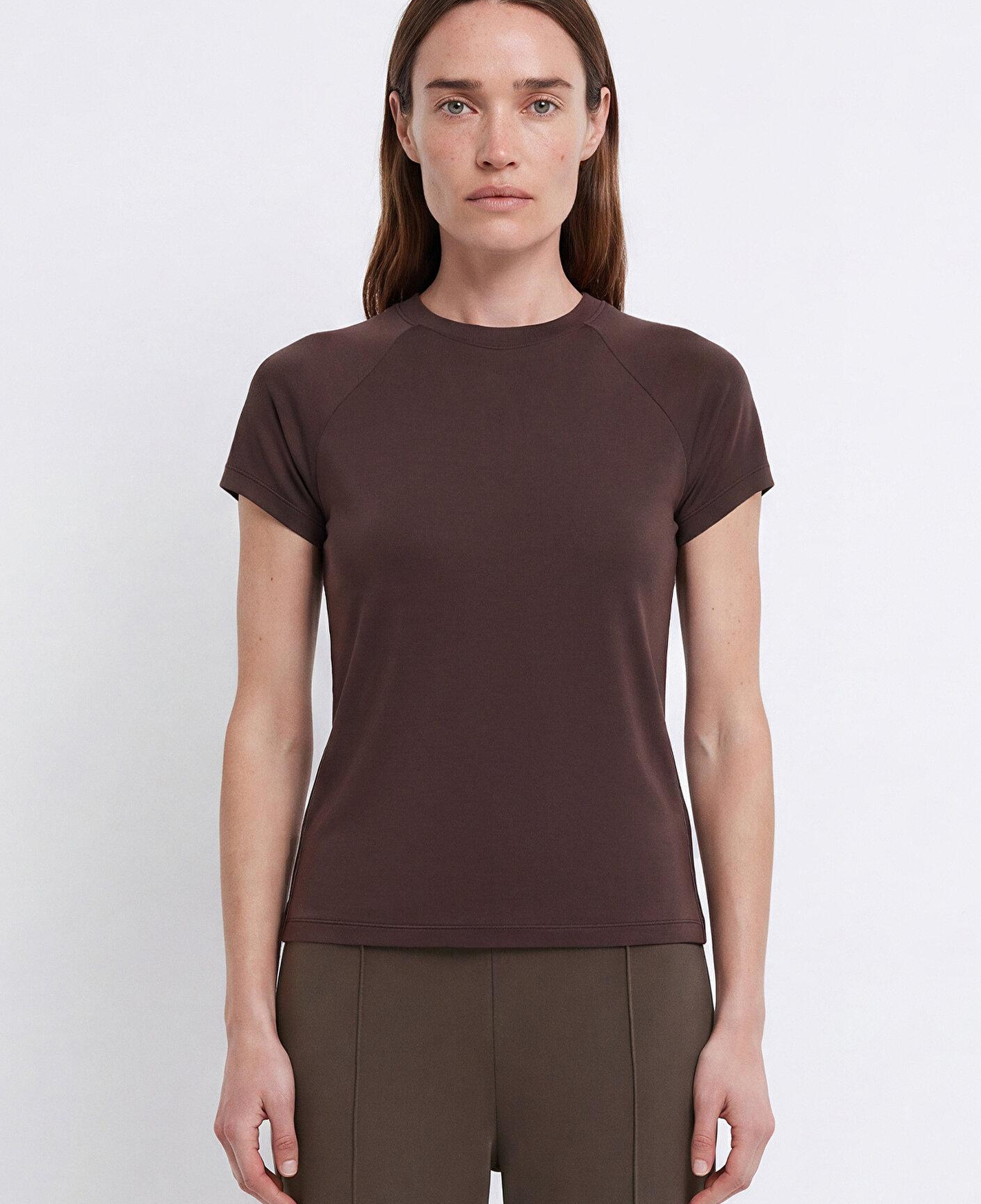 Mavi (Tencel™) Modal Karışımlı Kahverengi Tişört Fitted / Vücuda Oturan Kesim 1614321-70240