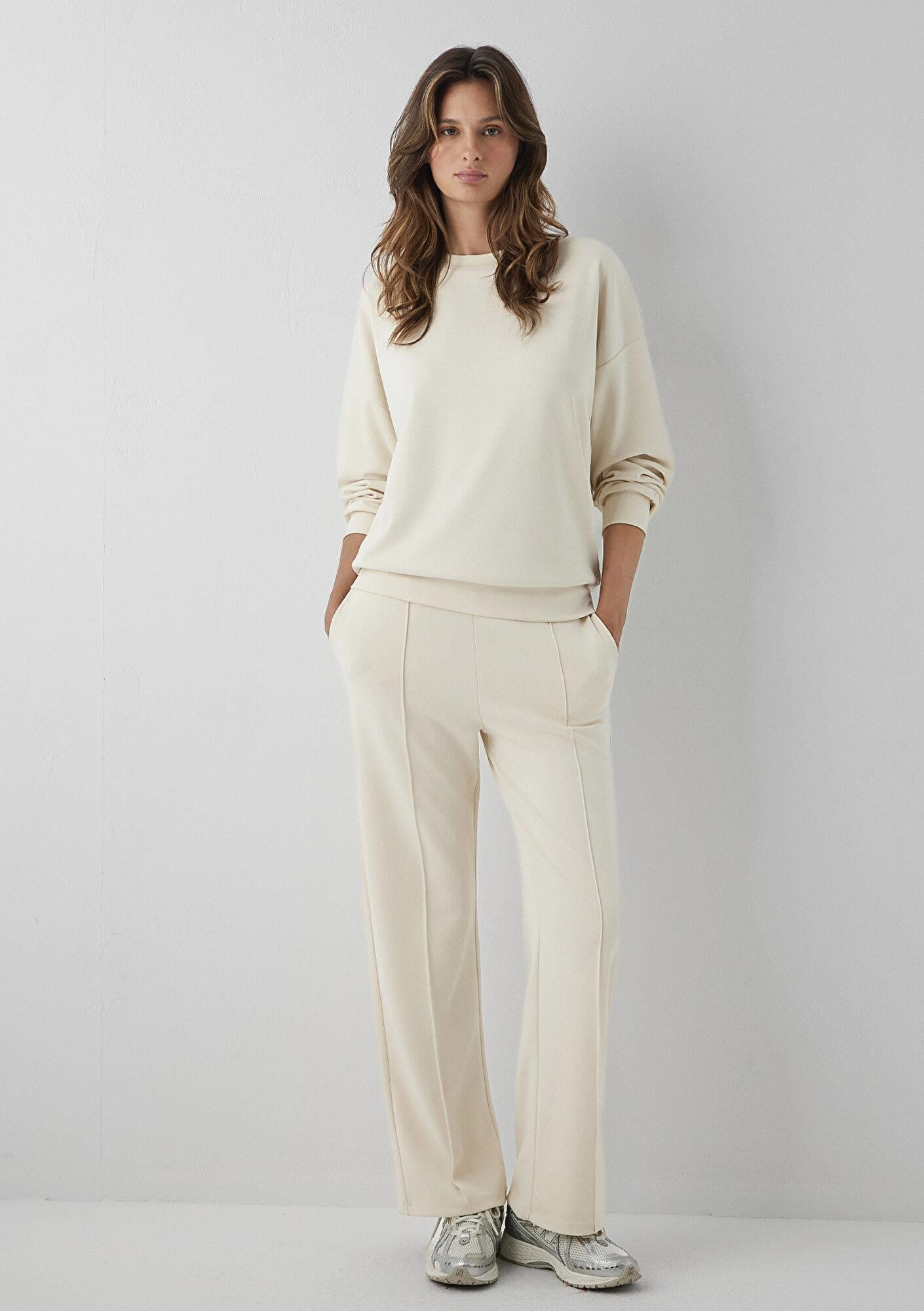 Mavi Soft-Premium (TENCEL™) Modal Karışımlı Ekru Sweatshirt 168837-80795