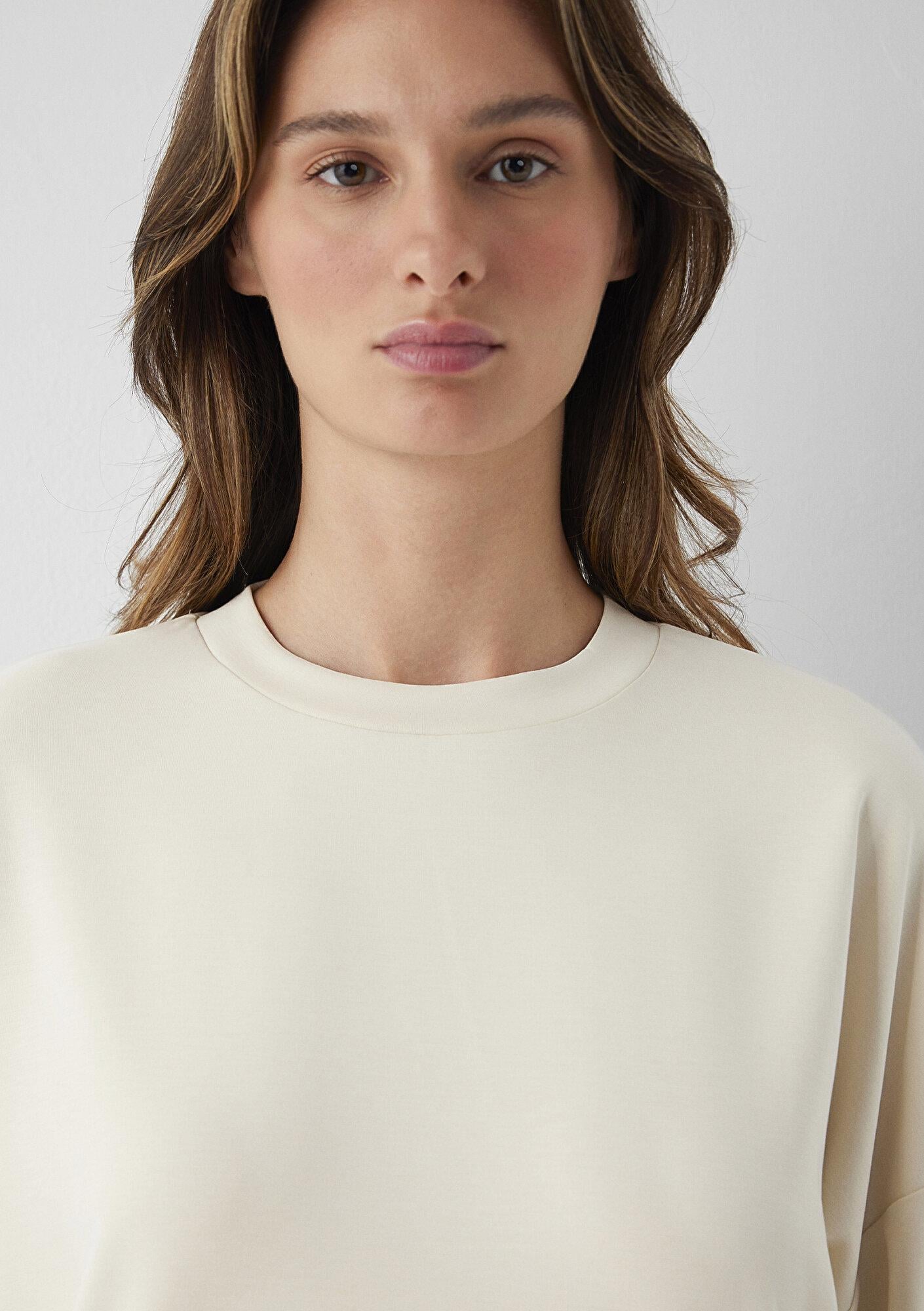 Mavi Soft-Premium (TENCEL™) Modal Karışımlı Ekru Sweatshirt 168837-80795
