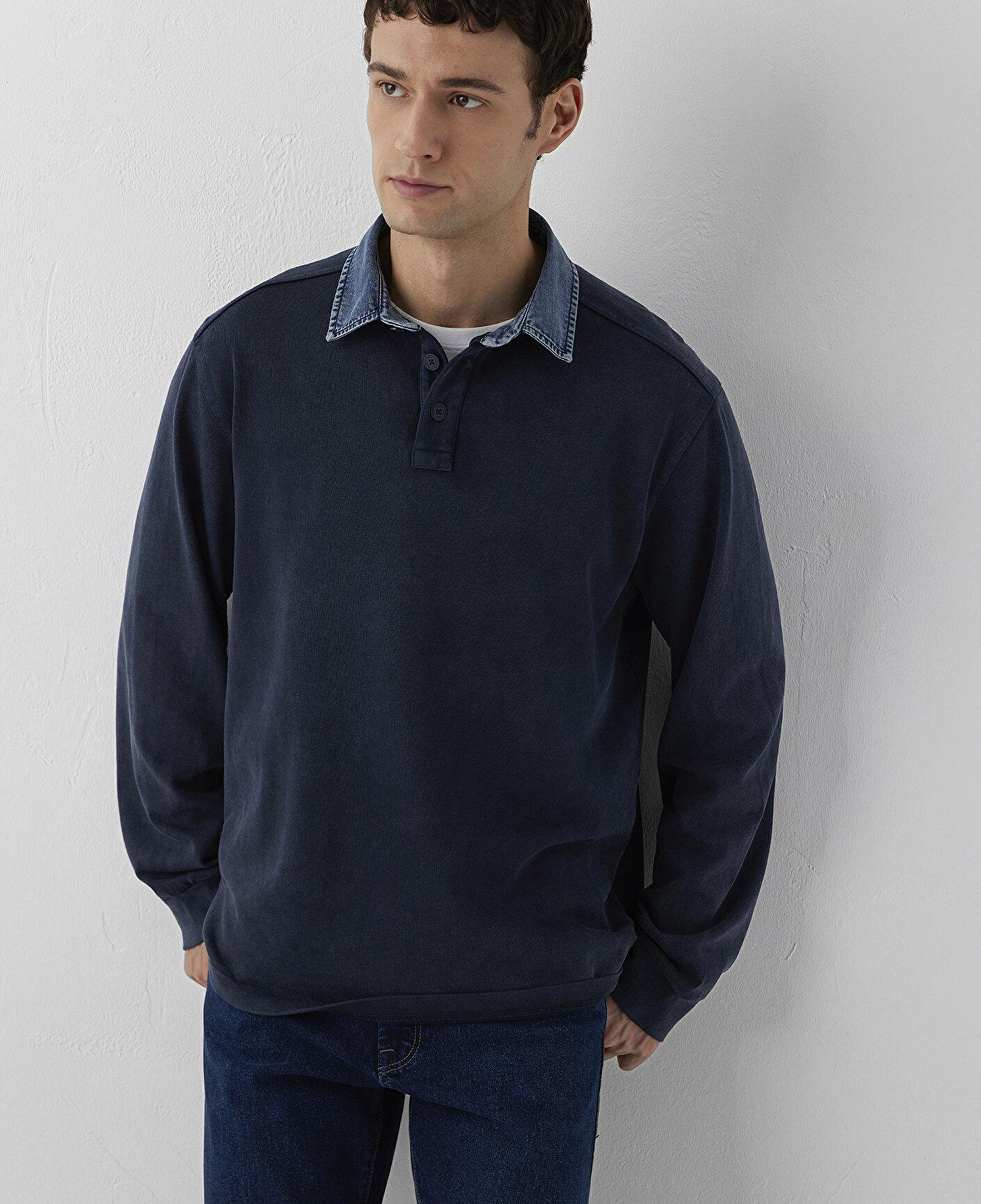 Mavi Denim Yaka Detaylı Lacivert Polo Tişört Regular Fit / Normal Kesim 0613671-70489