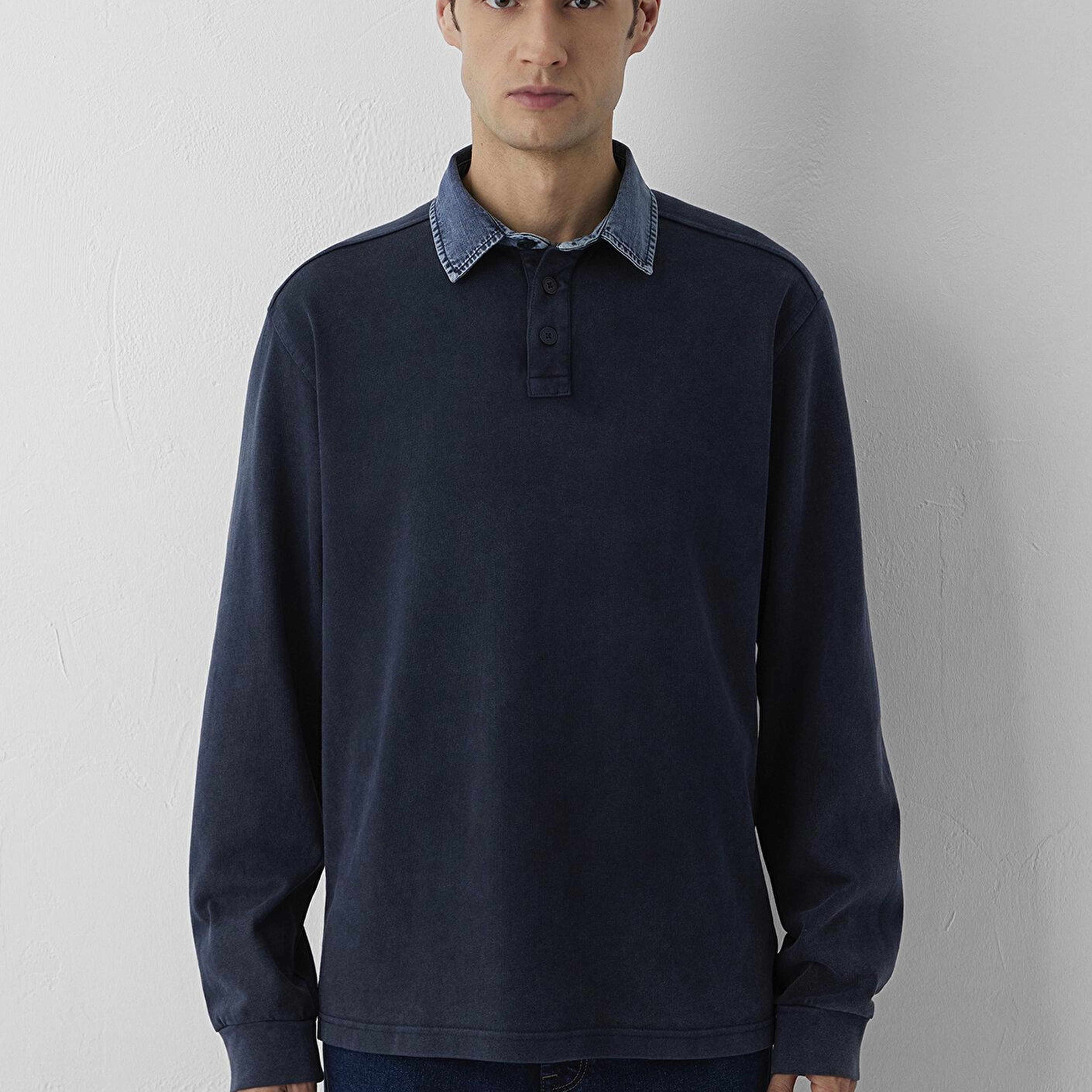 Mavi Denim Yaka Detaylı Lacivert Polo Tişört Regular Fit / Normal Kesim 0613671-70489