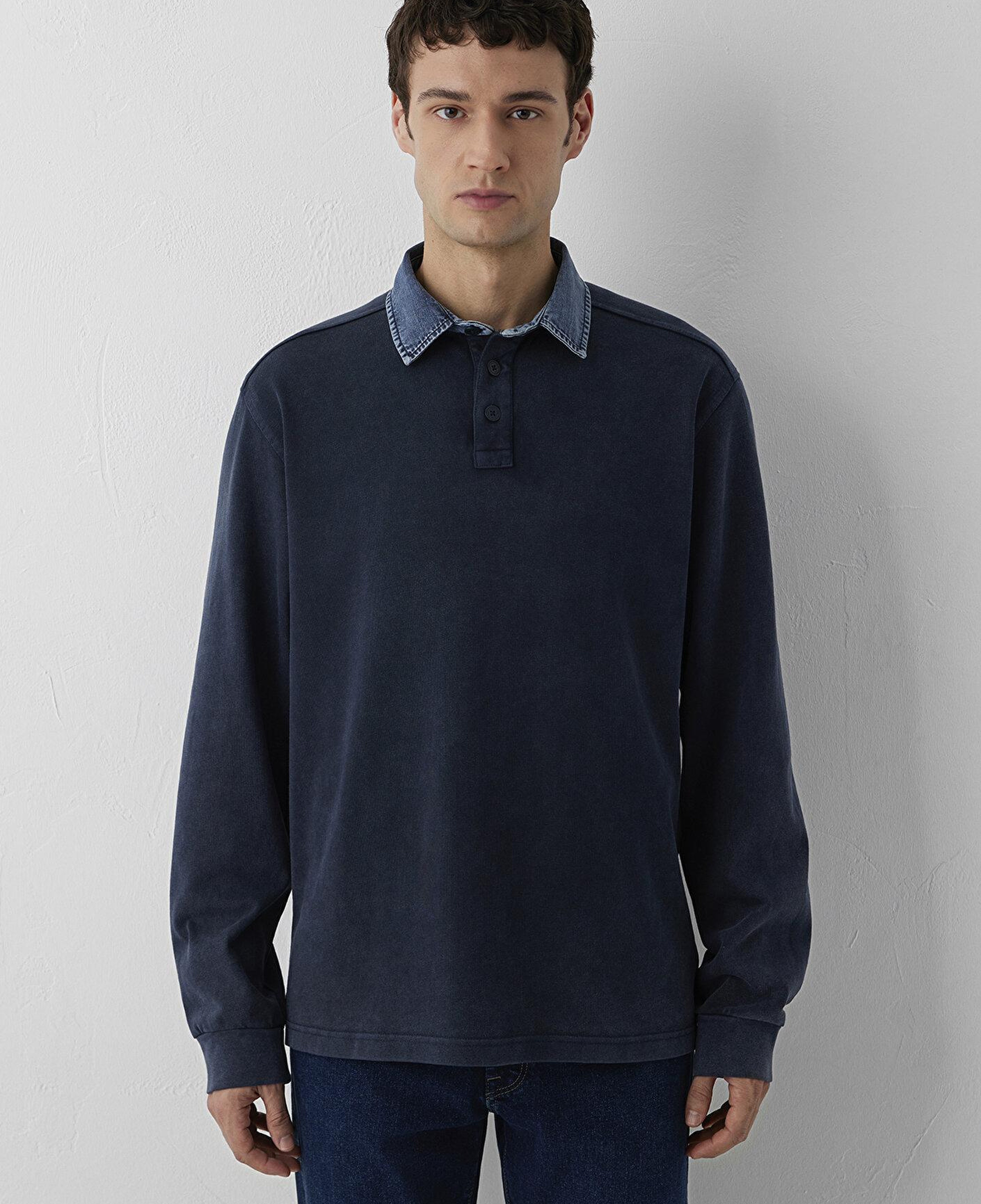 Mavi Denim Yaka Detaylı Lacivert Polo Tişört Regular Fit / Normal Kesim 0613671-70489