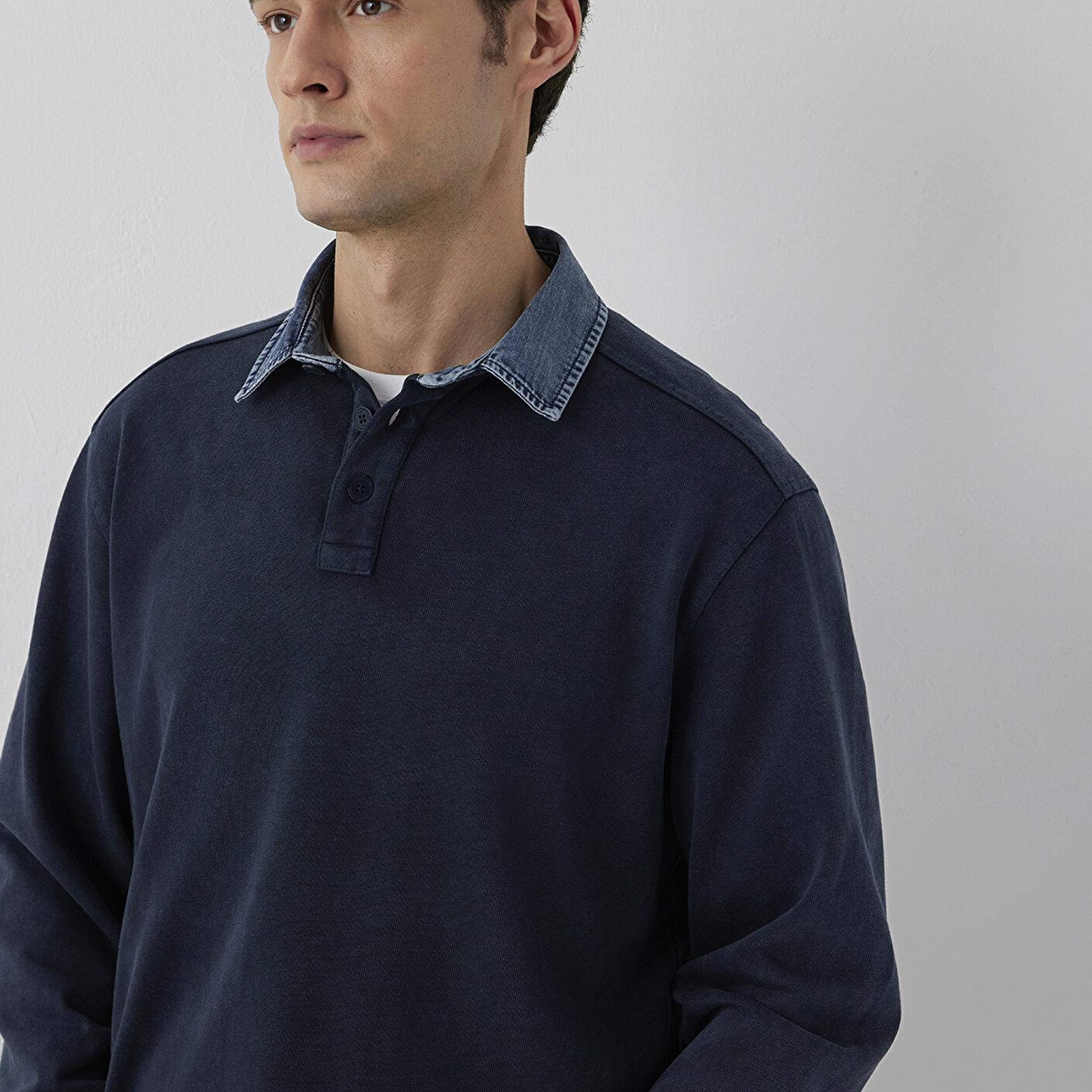 Mavi Denim Yaka Detaylı Lacivert Polo Tişört Regular Fit / Normal Kesim 0613671-70489