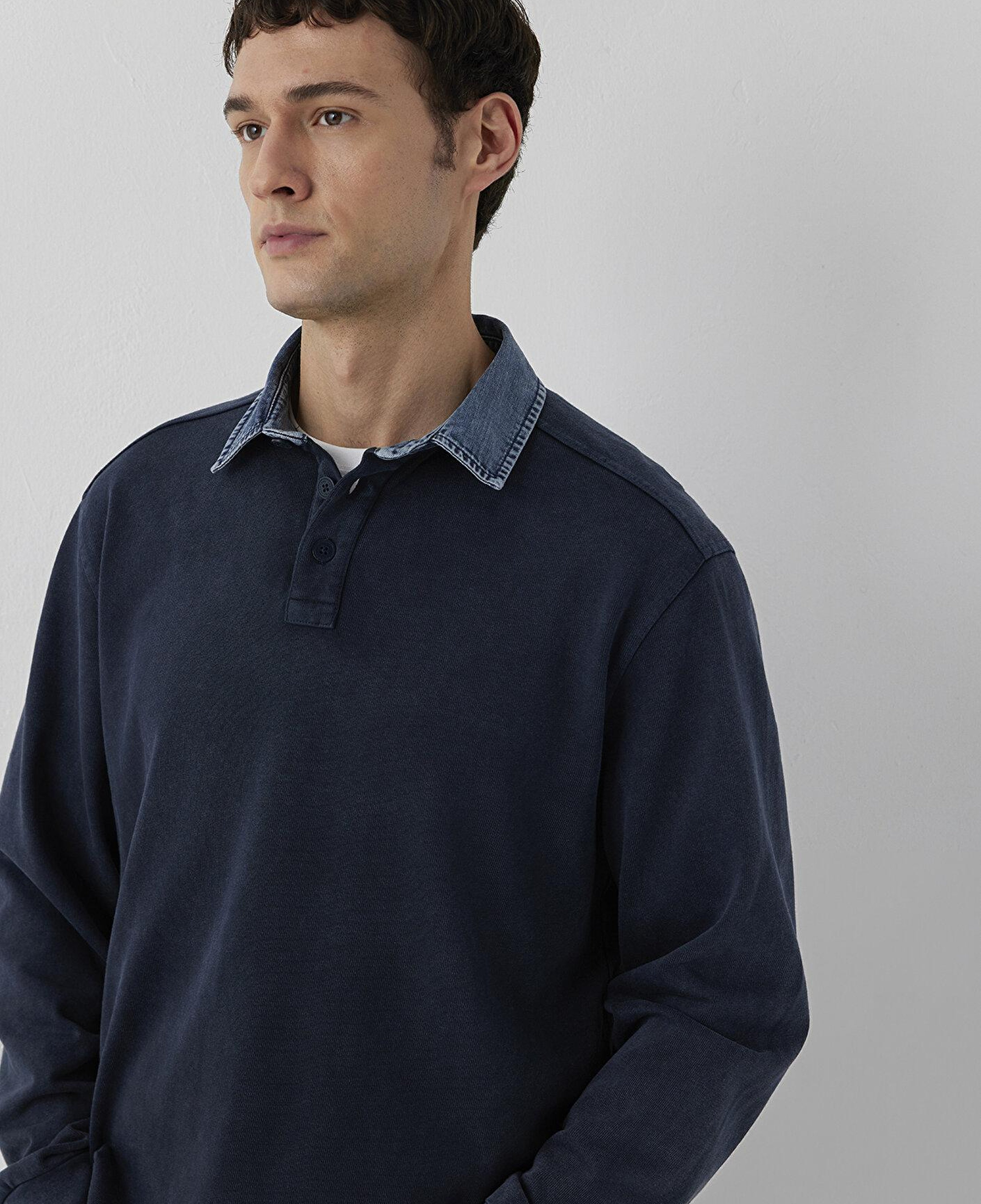 Mavi Denim Yaka Detaylı Lacivert Polo Tişört Regular Fit / Normal Kesim 0613671-70489