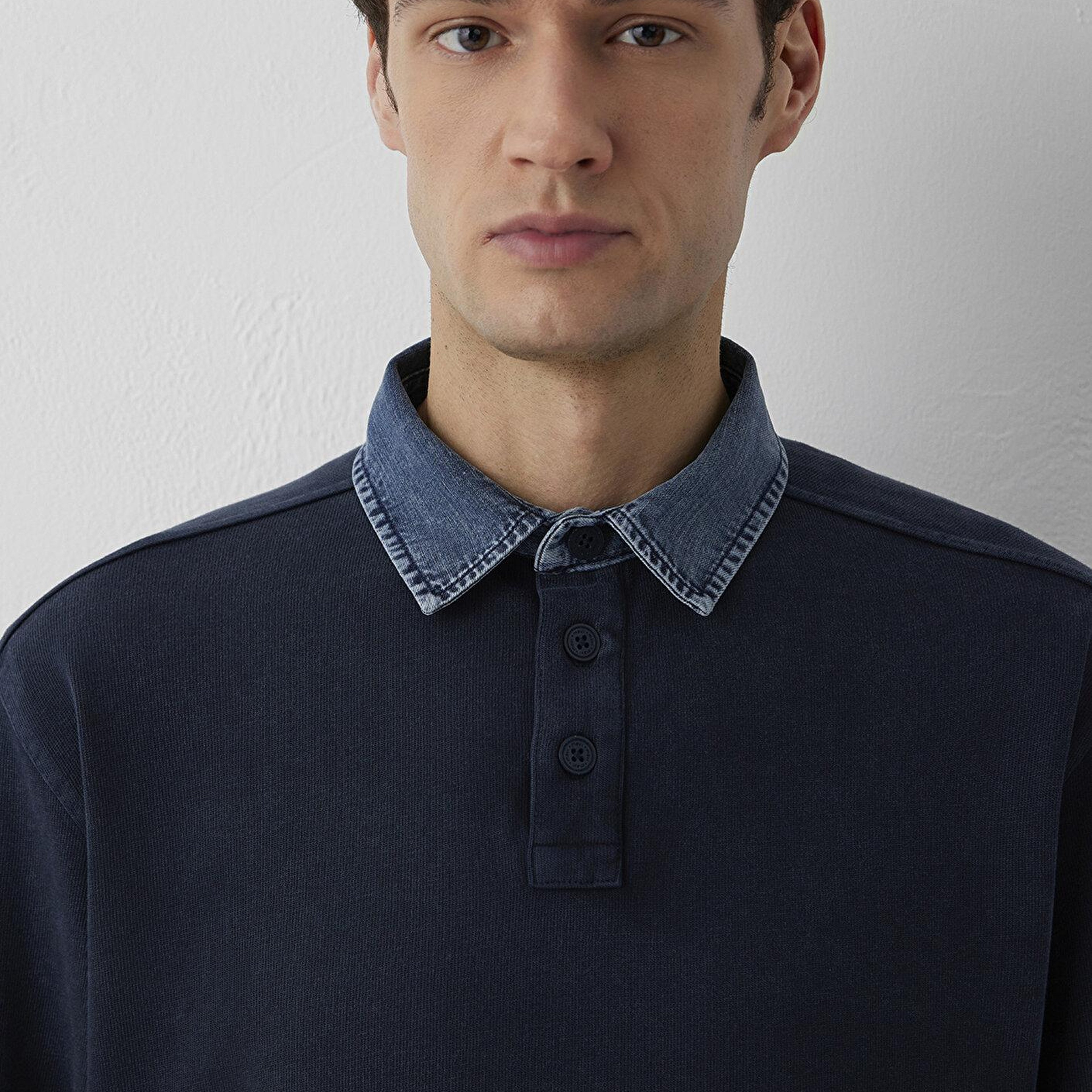 Mavi Denim Yaka Detaylı Lacivert Polo Tişört Regular Fit / Normal Kesim 0613671-70489