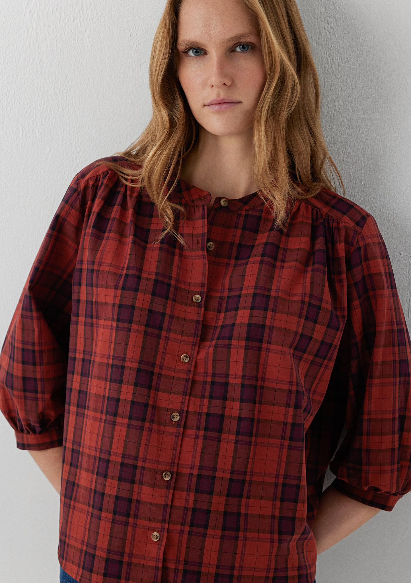 Mavi Kareli Gömlek Oversize / Geniş Kesim 1211597-91770