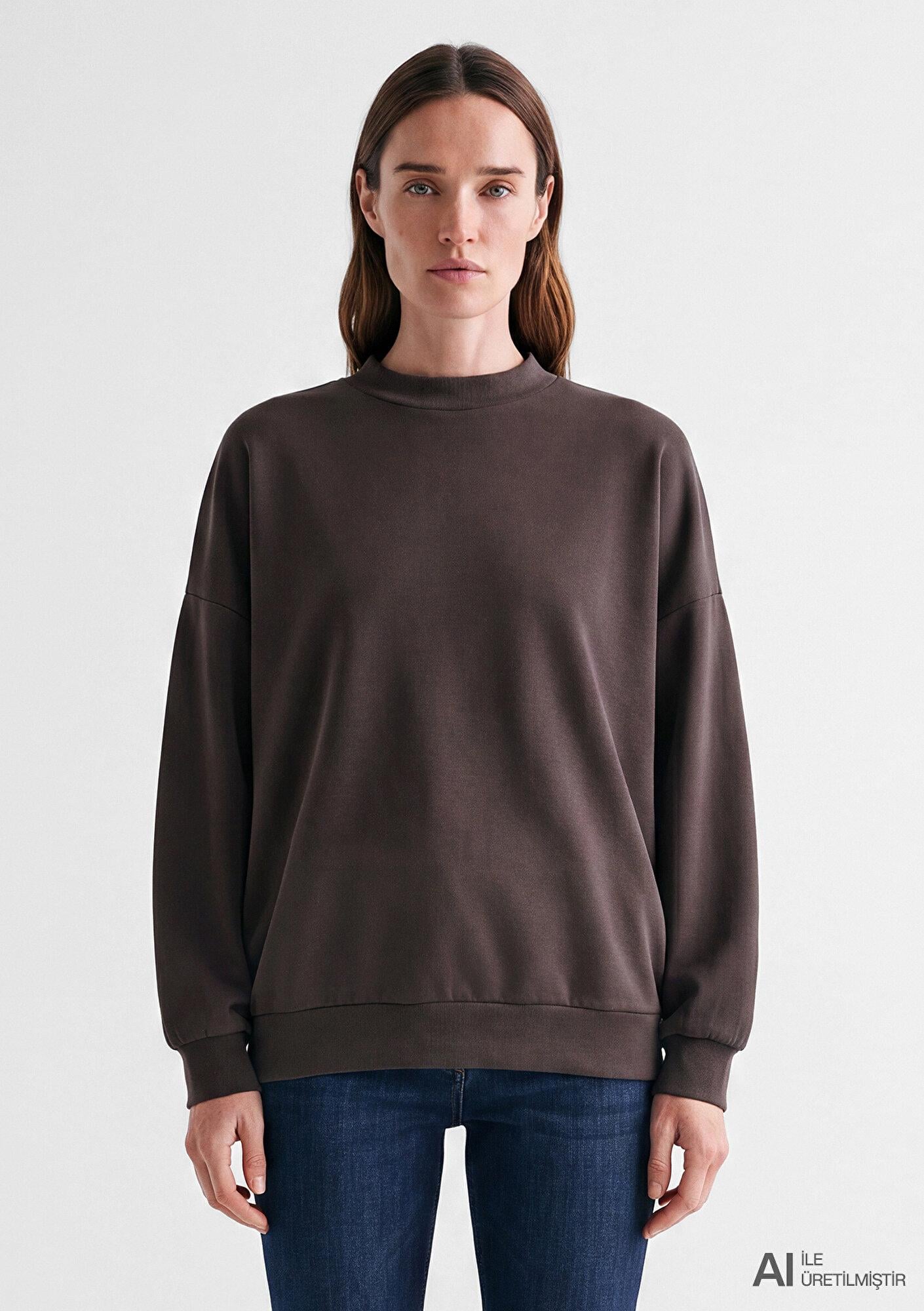 Mavi Soft-Premium (TENCEL™) Modal Karışımlı Kahverengi Sweatshirt 168837-89103