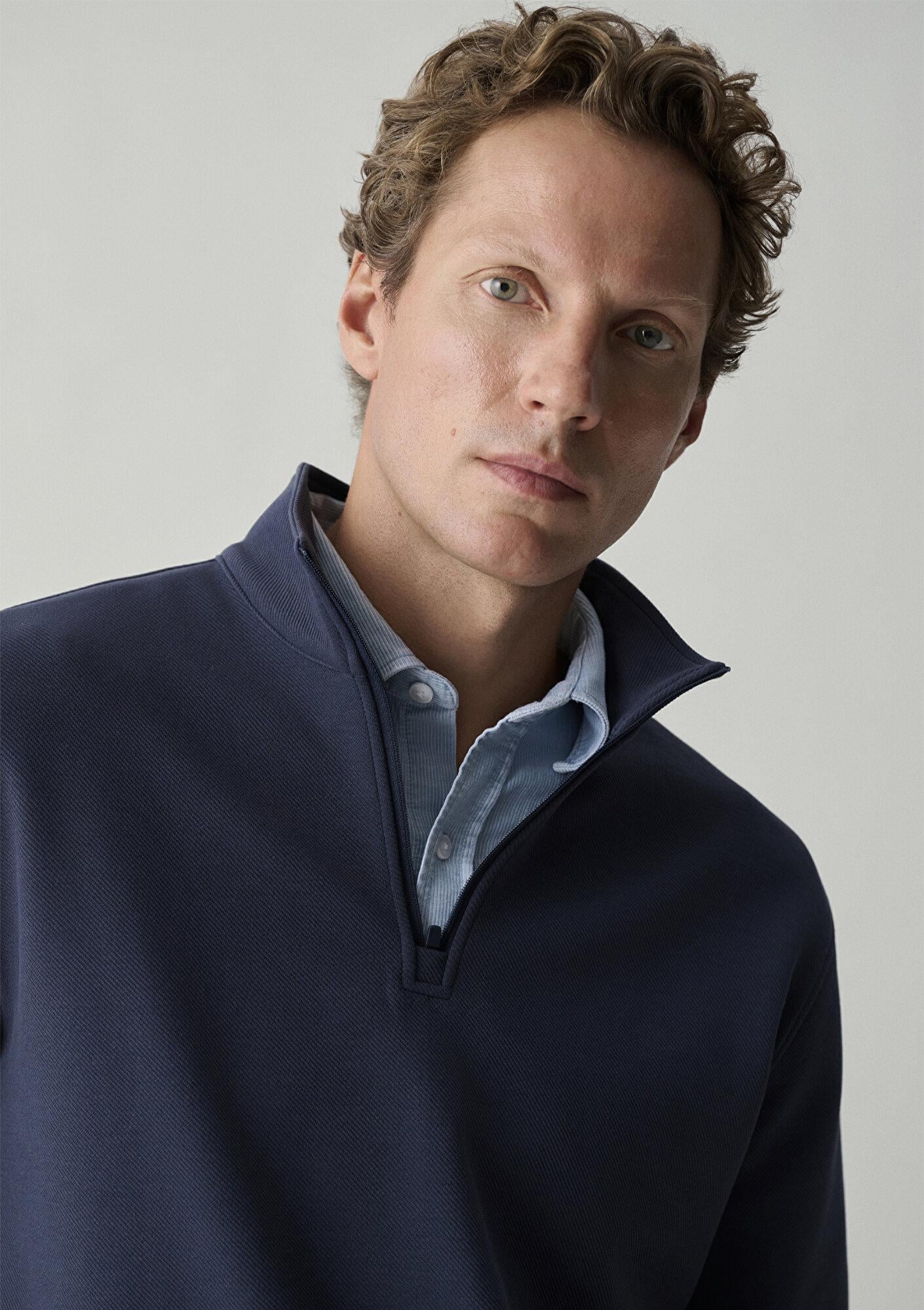 Mavi Yarı Fermuarlı Lacivert Sweatshirt 0S20126-70497