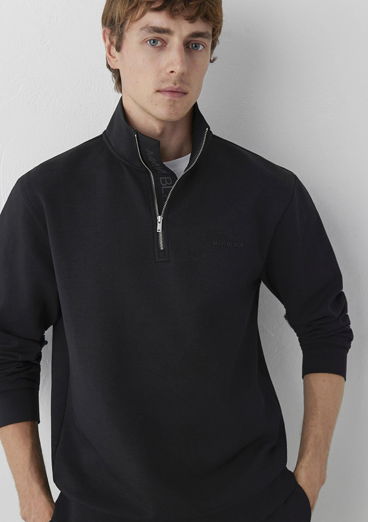 Mavi Yarı Fermuarlı Siyah Sweatshirt 0S20094-900