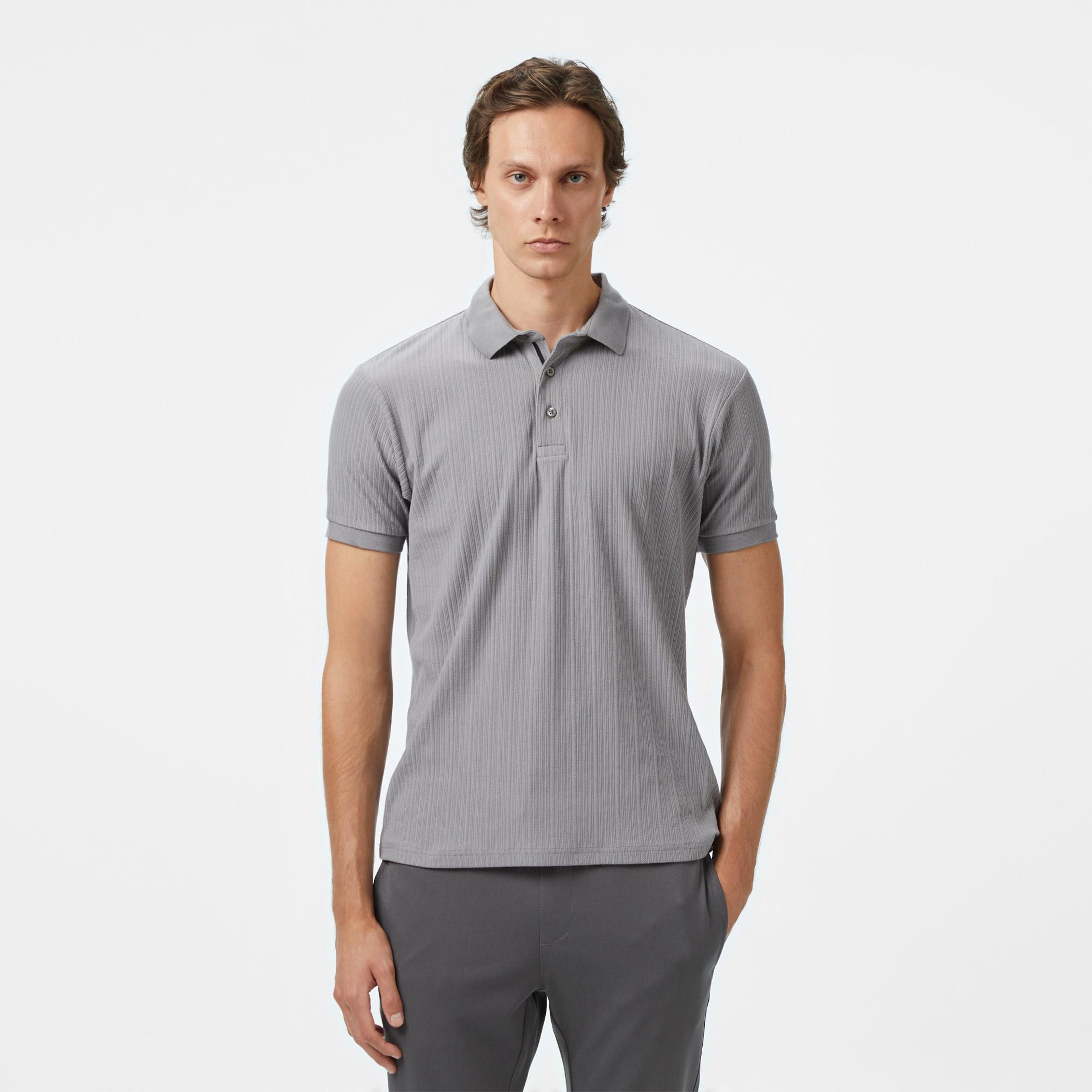 Nautica Erkek Gri Regular Fit Polo Yaka T-Shirt