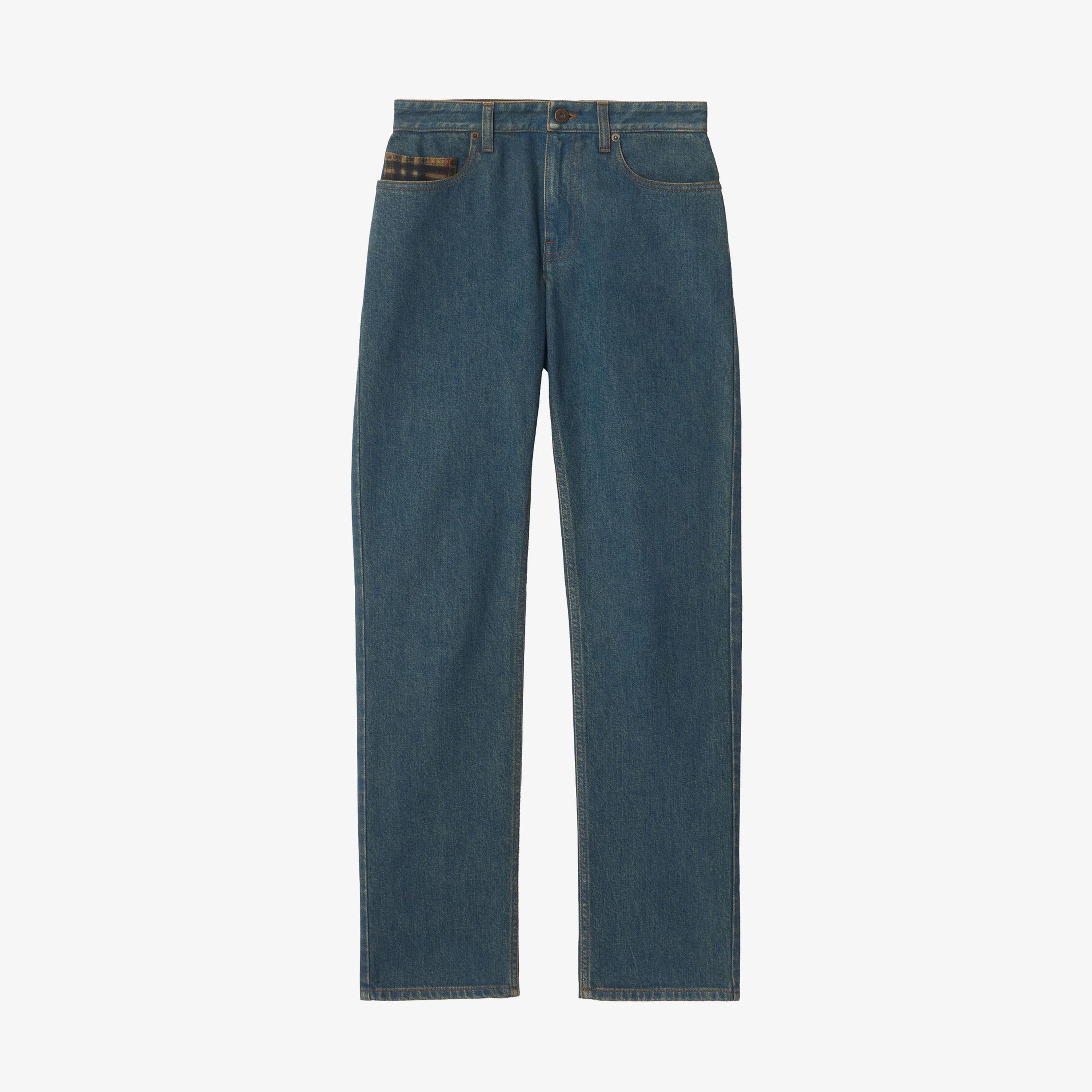 Burberry Mid-Rise Straight Kadın Lacivert Jean