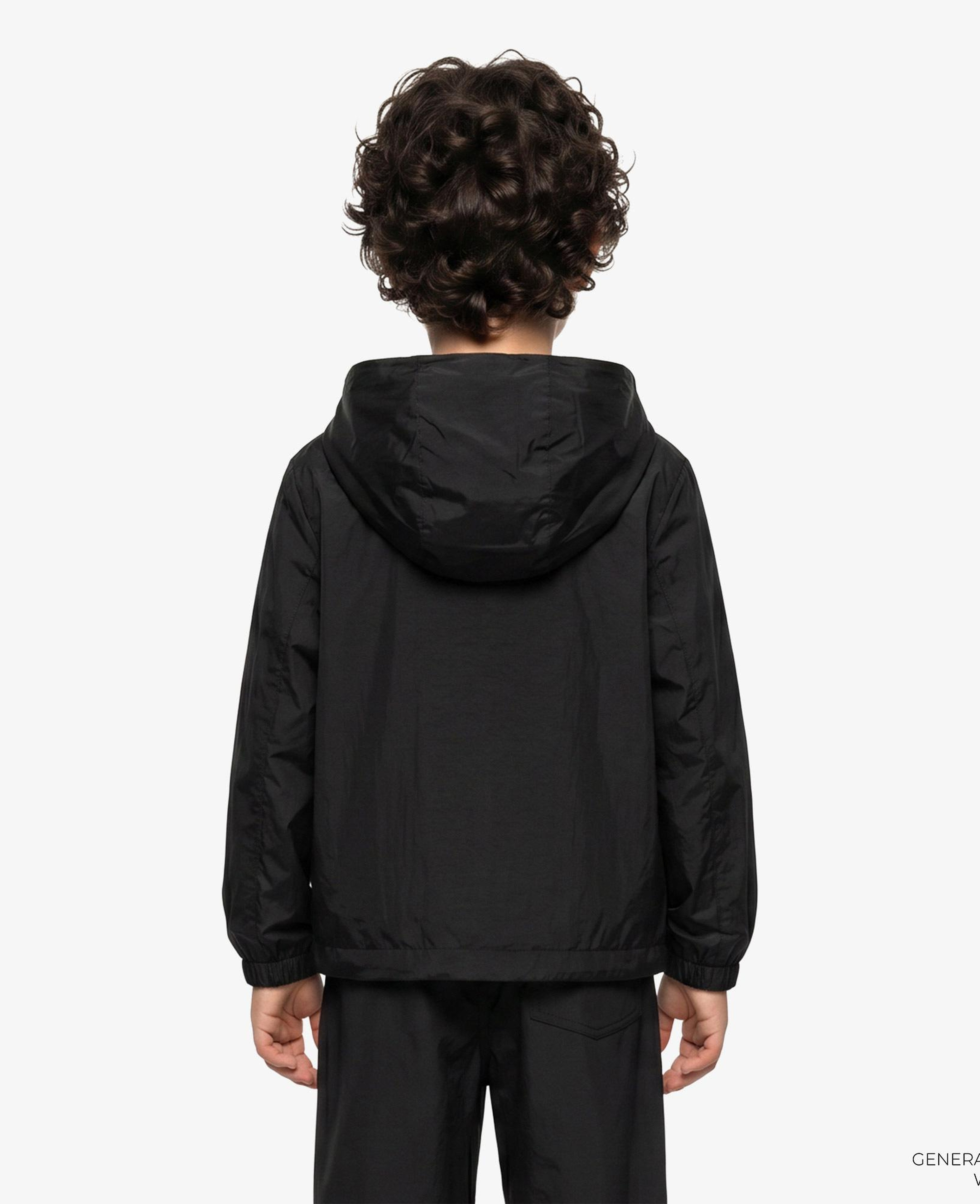 Burberry Checker-Tape Nylon Hooded Çocuk Siyah Mont